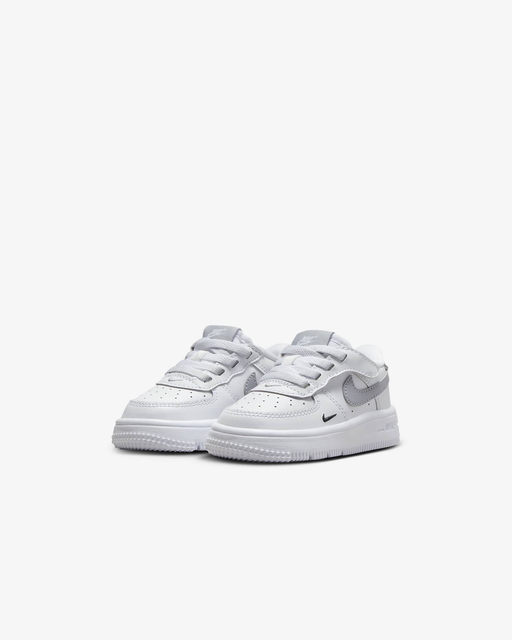 Nike Force 1 Low EasyOn-sko til babyer/småbørn - hvid/sort/Wolf Grey