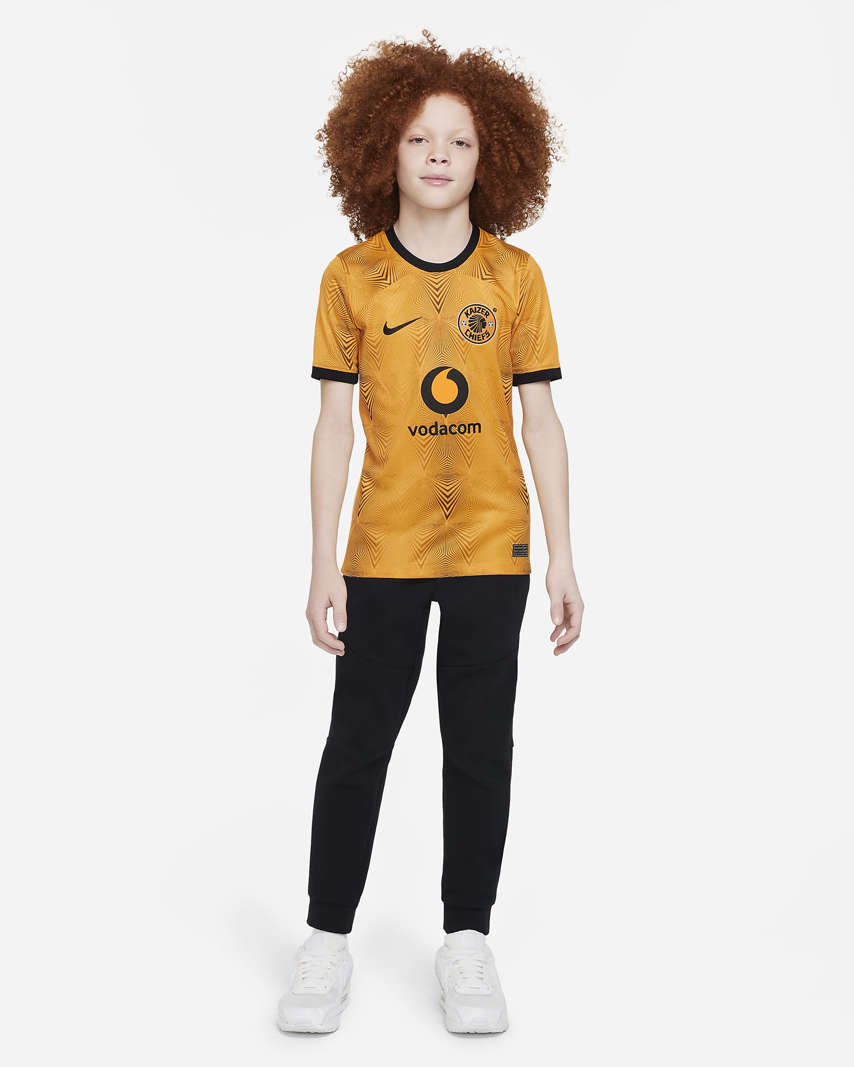 Kaizer Chiefs F.C. 2022/23 Stadium Home Older Kids' Nike Dri-FIT Football Shirt - Taxi/Taxi/Black/Black