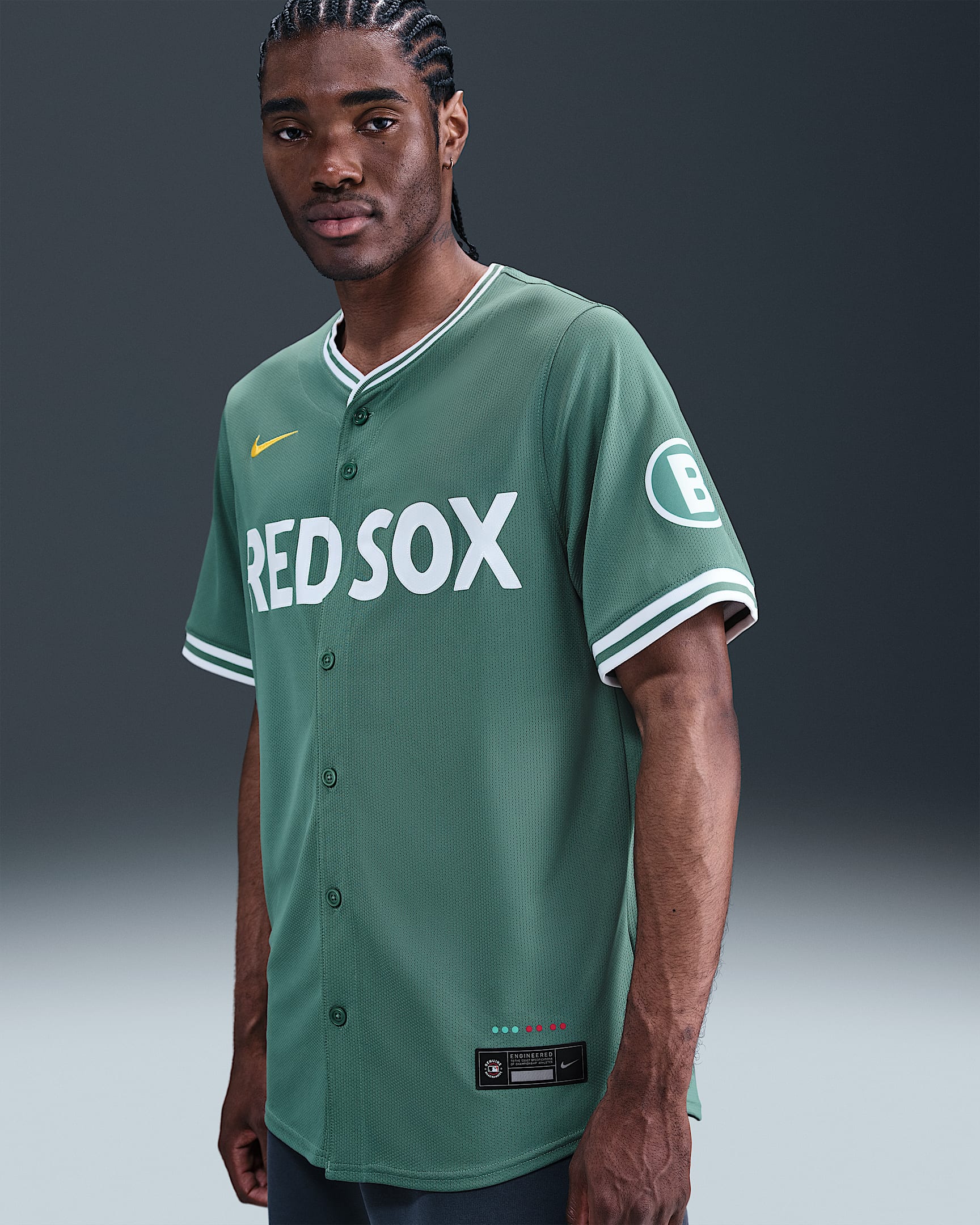 Jersey Nike Dri-FIT ADV de la MLB Limited para hombre Boston Red Sox City Connect - Verde