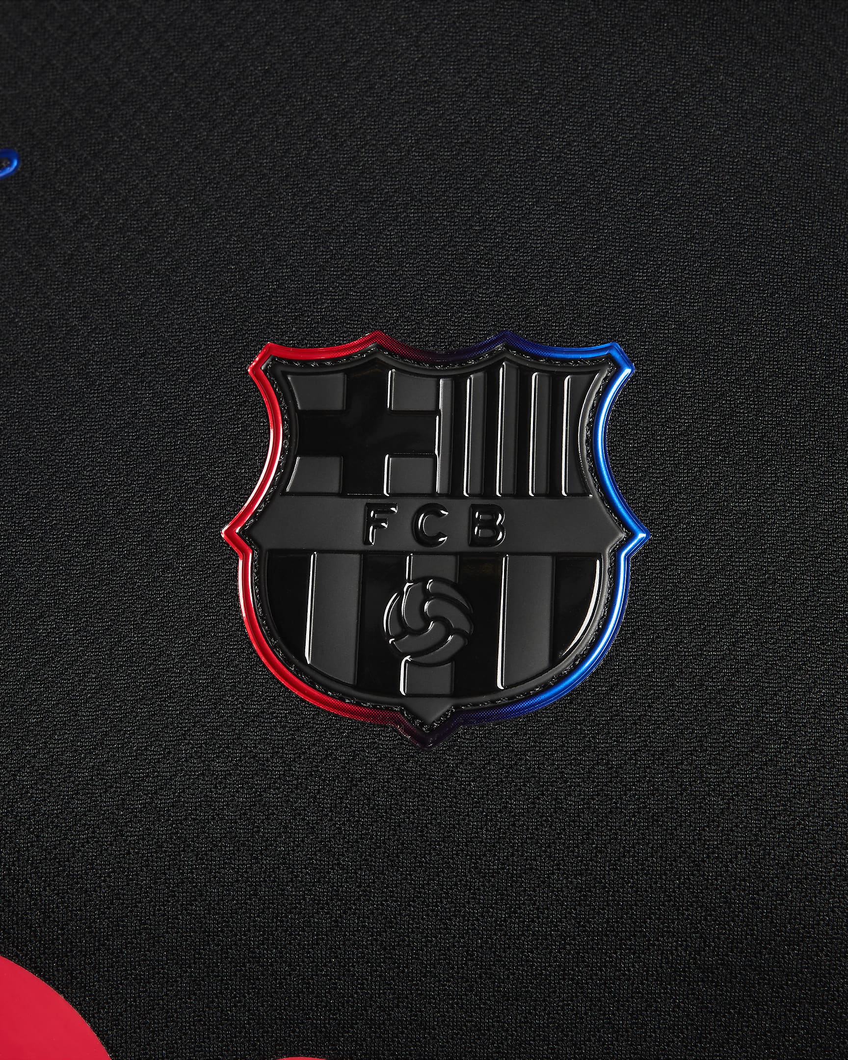 Segona equipació Stadium FC Barcelona 2024/25 Samarreta de futbol Replica Nike Dri-FIT - Dona - Negre/University Red/Hyper Royal/Negre