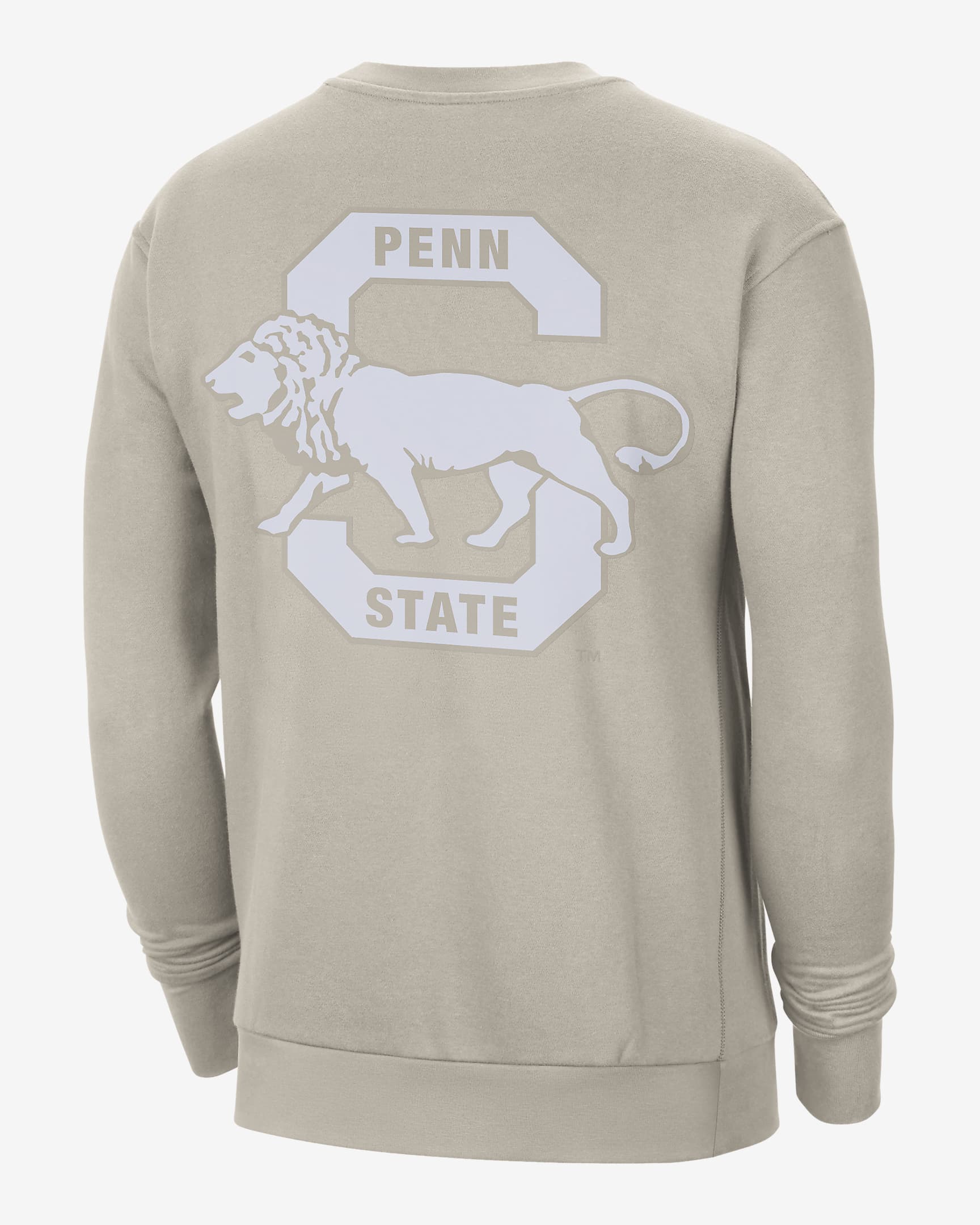 Penn State Men's Nike College Crew-Neck Sweatshirt - Cream II/White/College Navy/White