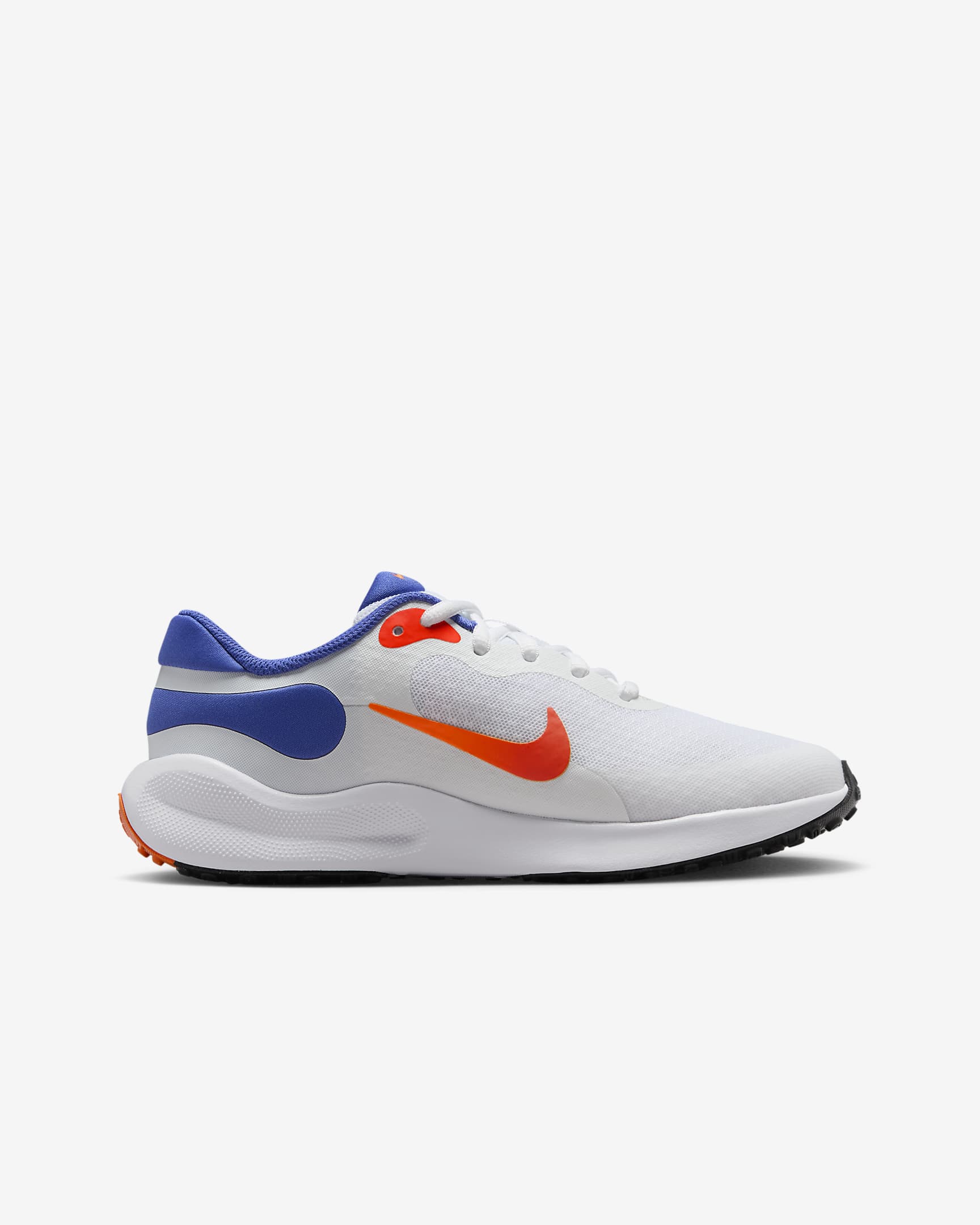 Nike Revolution 7-løbesko til større børn - hvid/Astronomy Blue/Total Orange/Team Orange