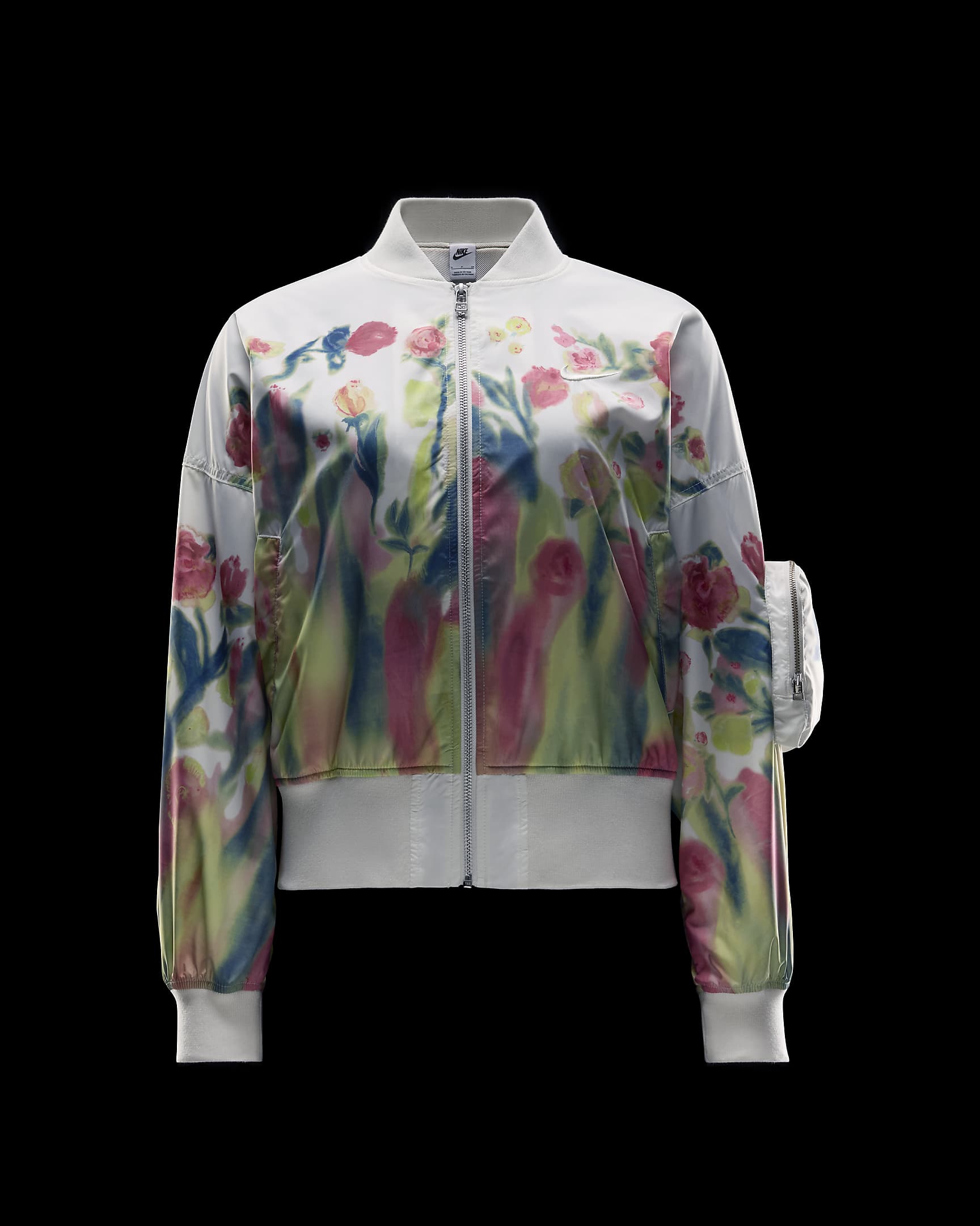 Chamarra bomber para mujer Nike Sportswear Artist Collection - Vela/Blanco