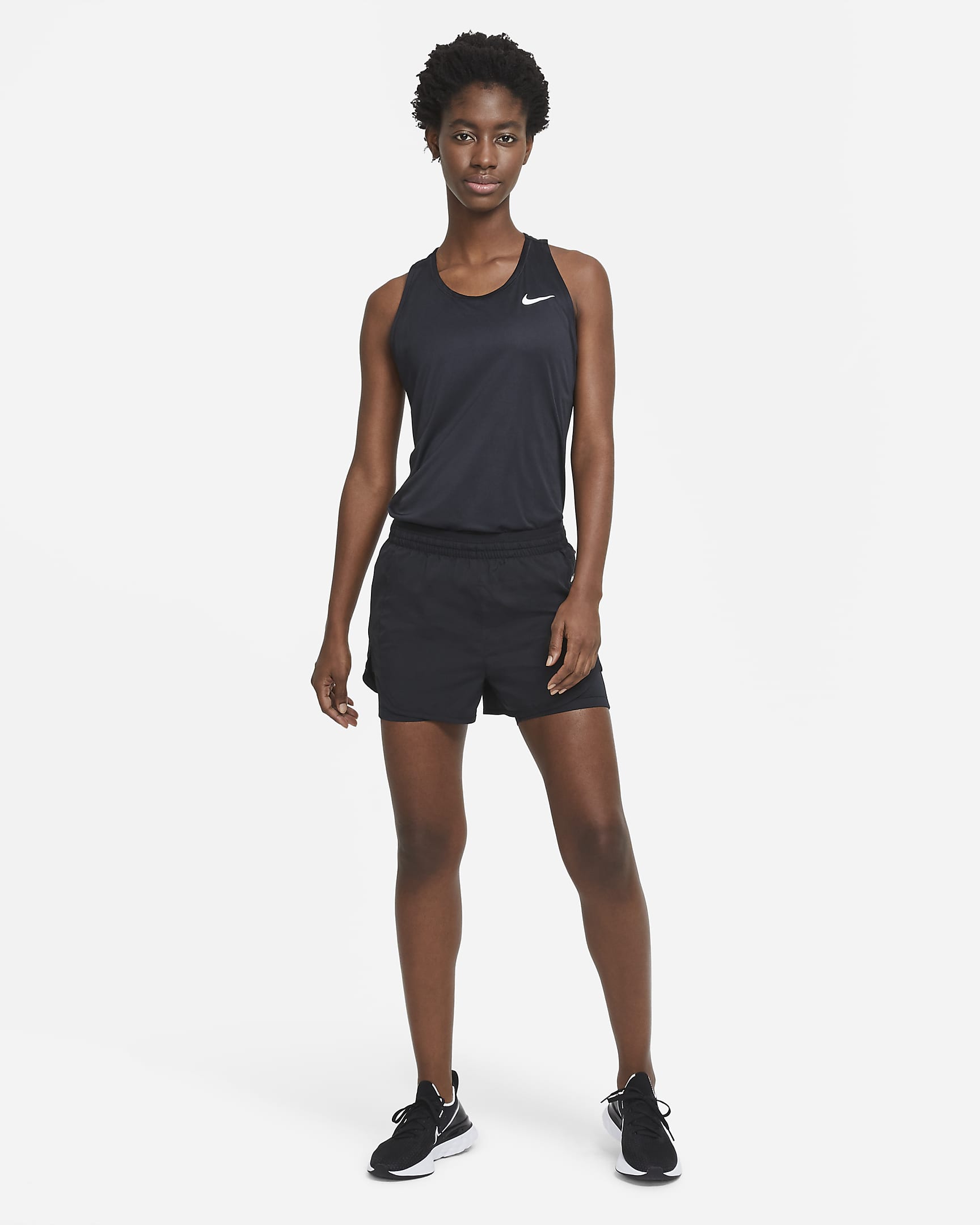 Calções de running 2 em 1 Nike Tempo Luxe para mulher - Preto/Preto