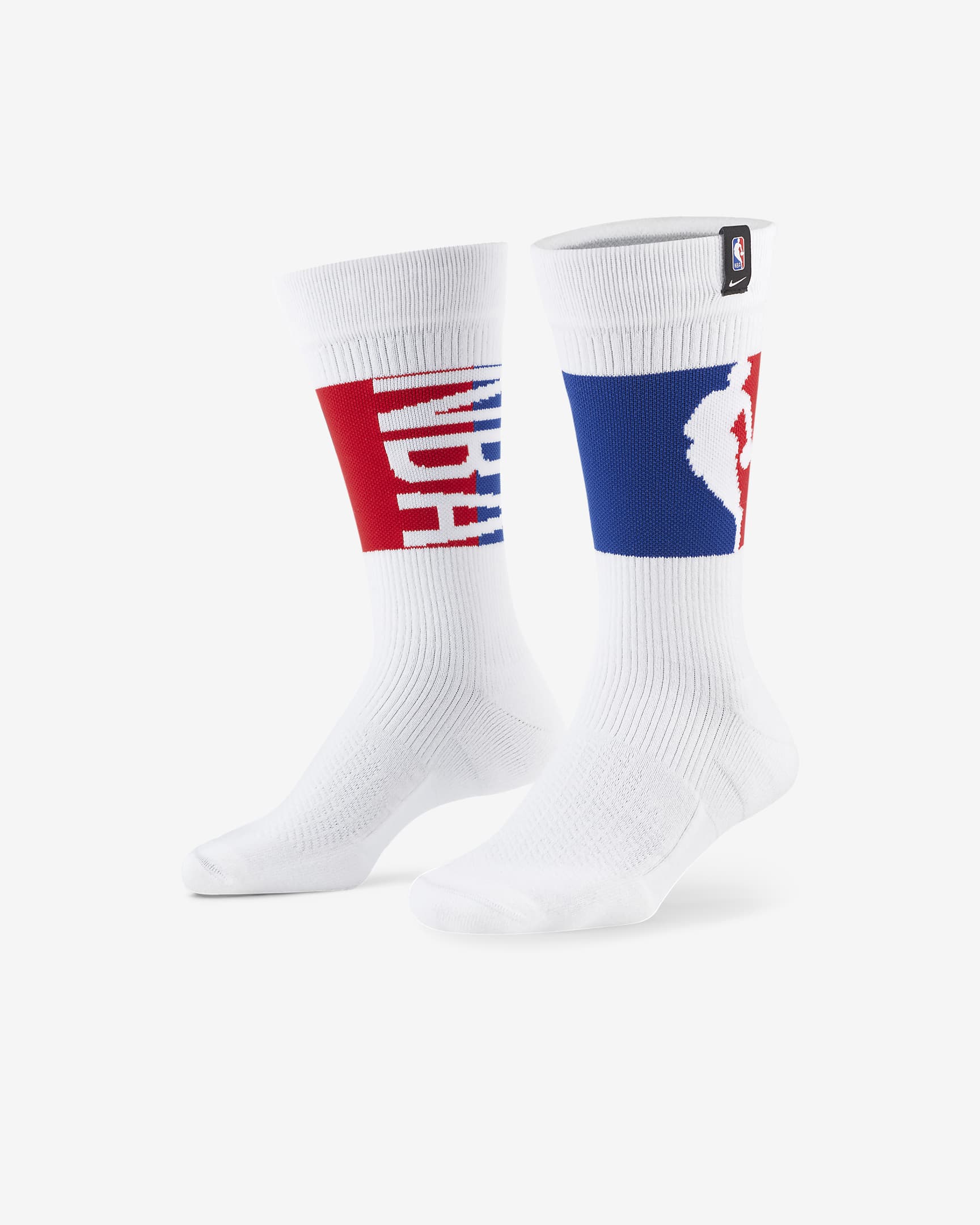 Nike SNKR SOX NBA Crew Socks - White/University Red/Rush Blue/White