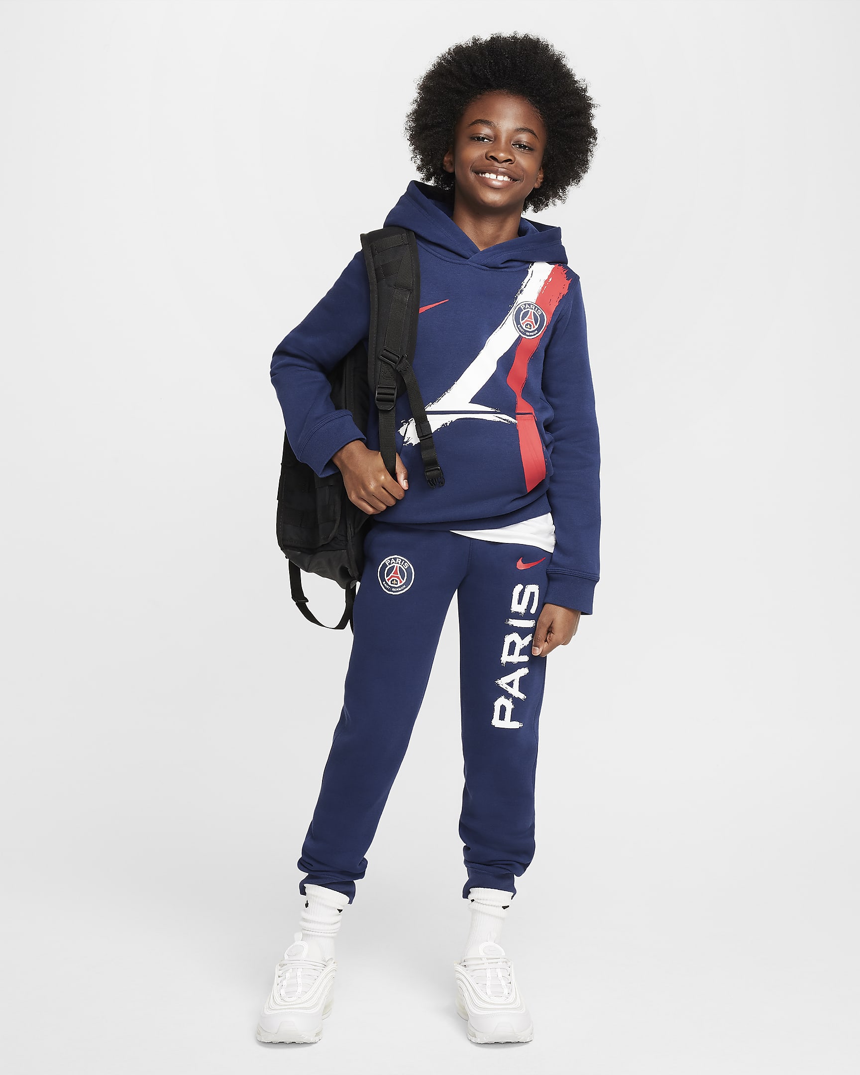 Paris Saint-Germain Club Fleece Older Kids' (Boys') Nike Football Jogger - Midnight Navy/University Red