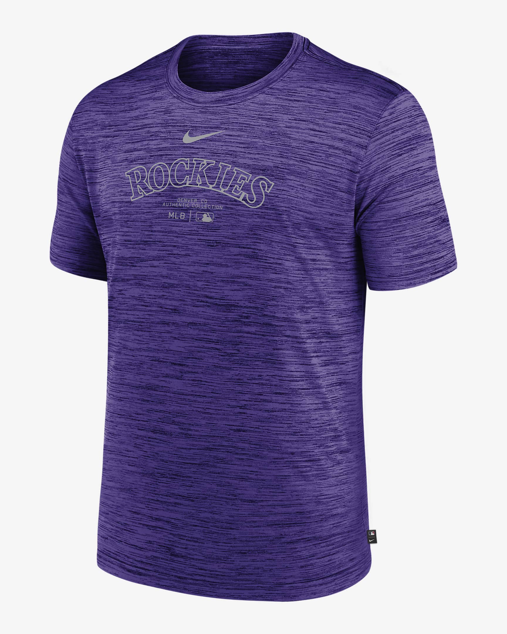 Colorado Rockies Authentic Collection Practice Velocity Men's Nike Dri-FIT MLB T-Shirt - Purple