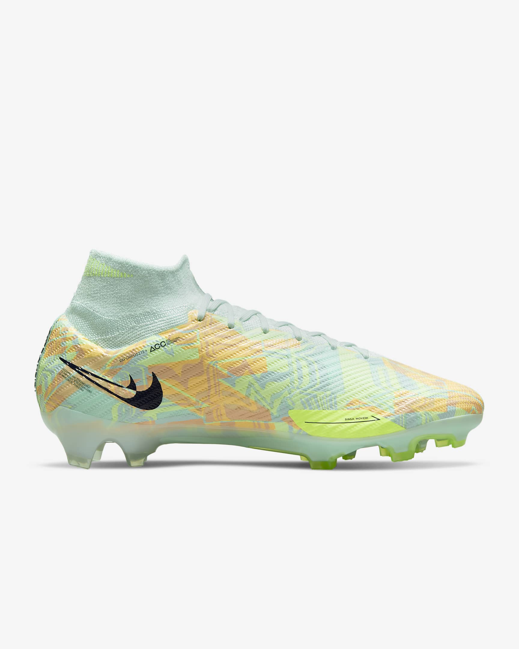 Nike Mercurial Superfly 9 Elite Firm-Ground High-Top Football Boot - Barely Green/Total Orange/Ghost Green/Blackened Blue