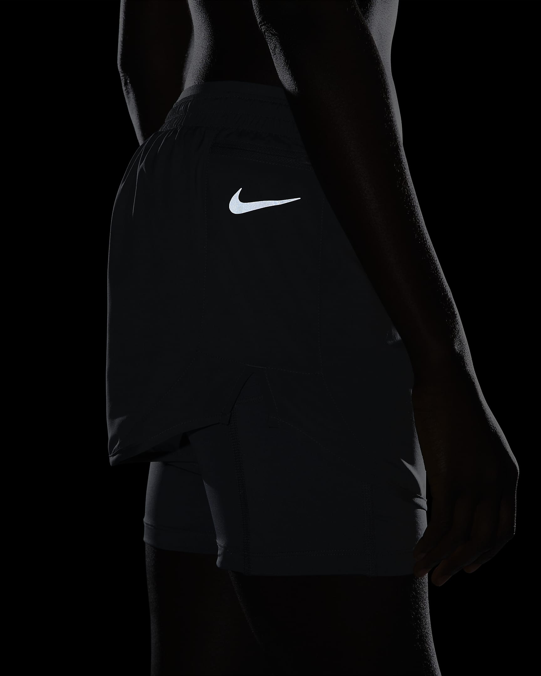 Nike Tempo Luxe Women's 2-In-1 Running Shorts - Smoke Grey/Smoke Grey