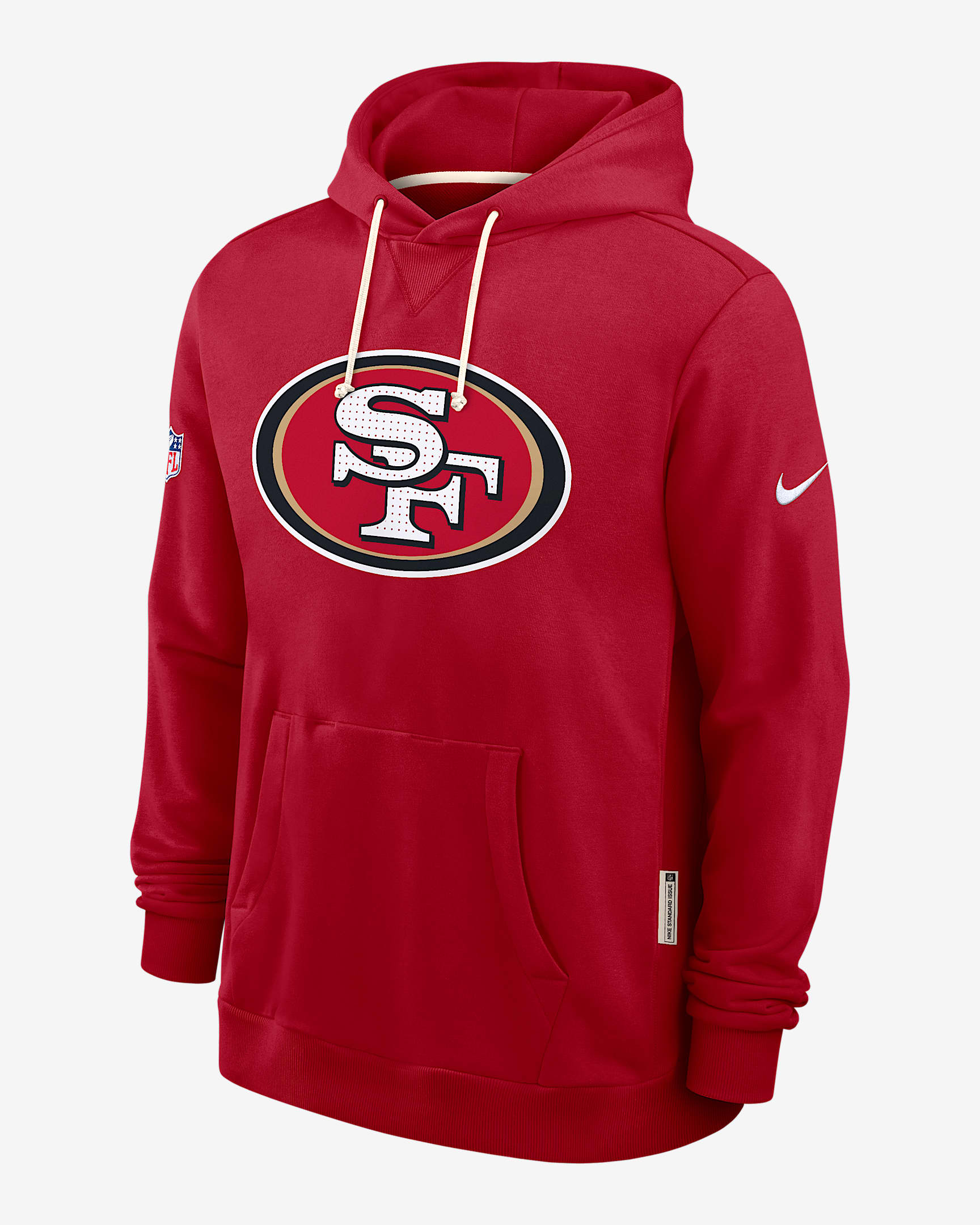 San Francisco 49ers Initial Home Sideline Men's Nike Dri-FIT NFL Pullover Hoodie - Red