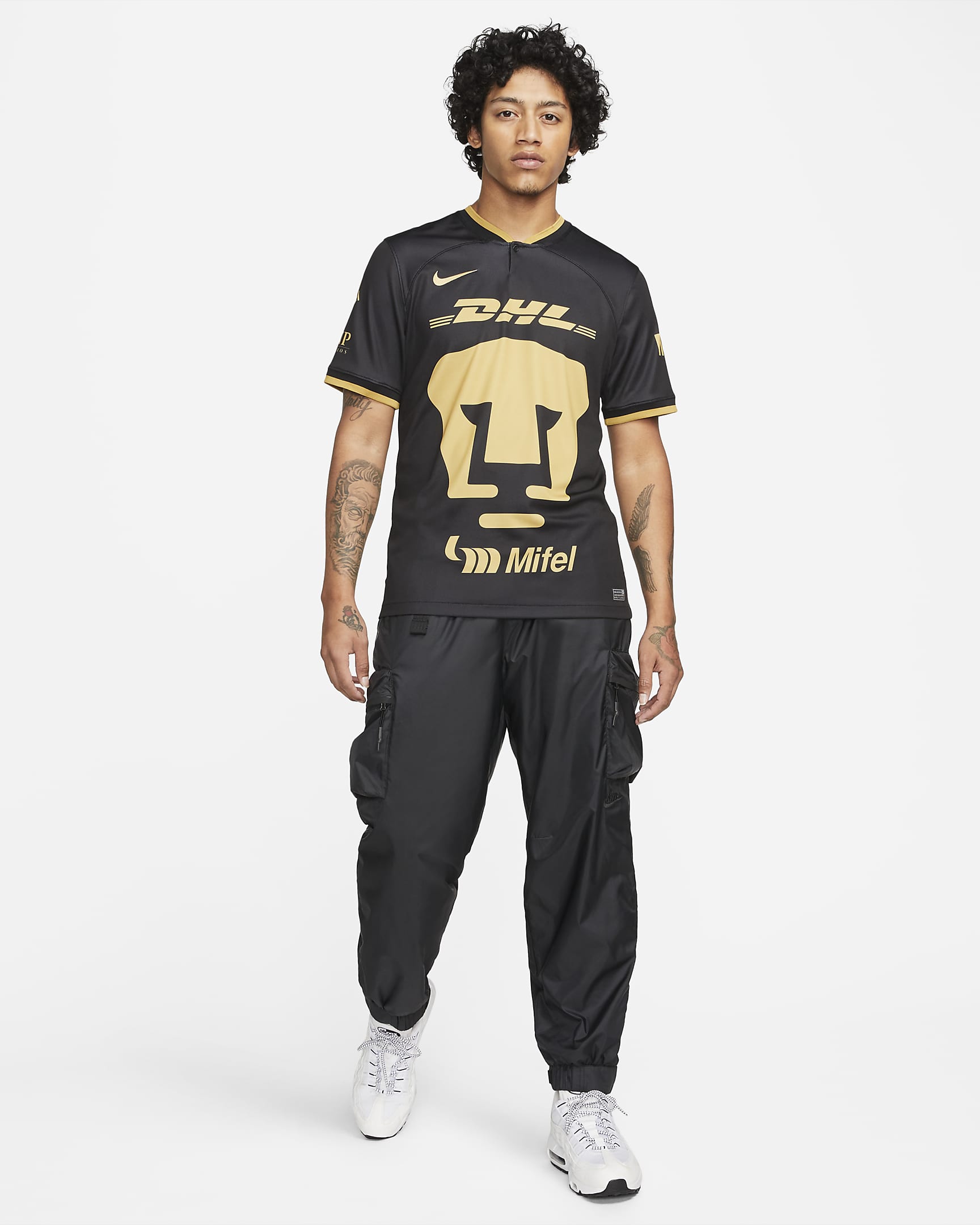 Pumas UNAM 2022/23 Stadium Third Men's Nike Dri-FIT Football Shirt - Black/Truly Gold/Truly Gold