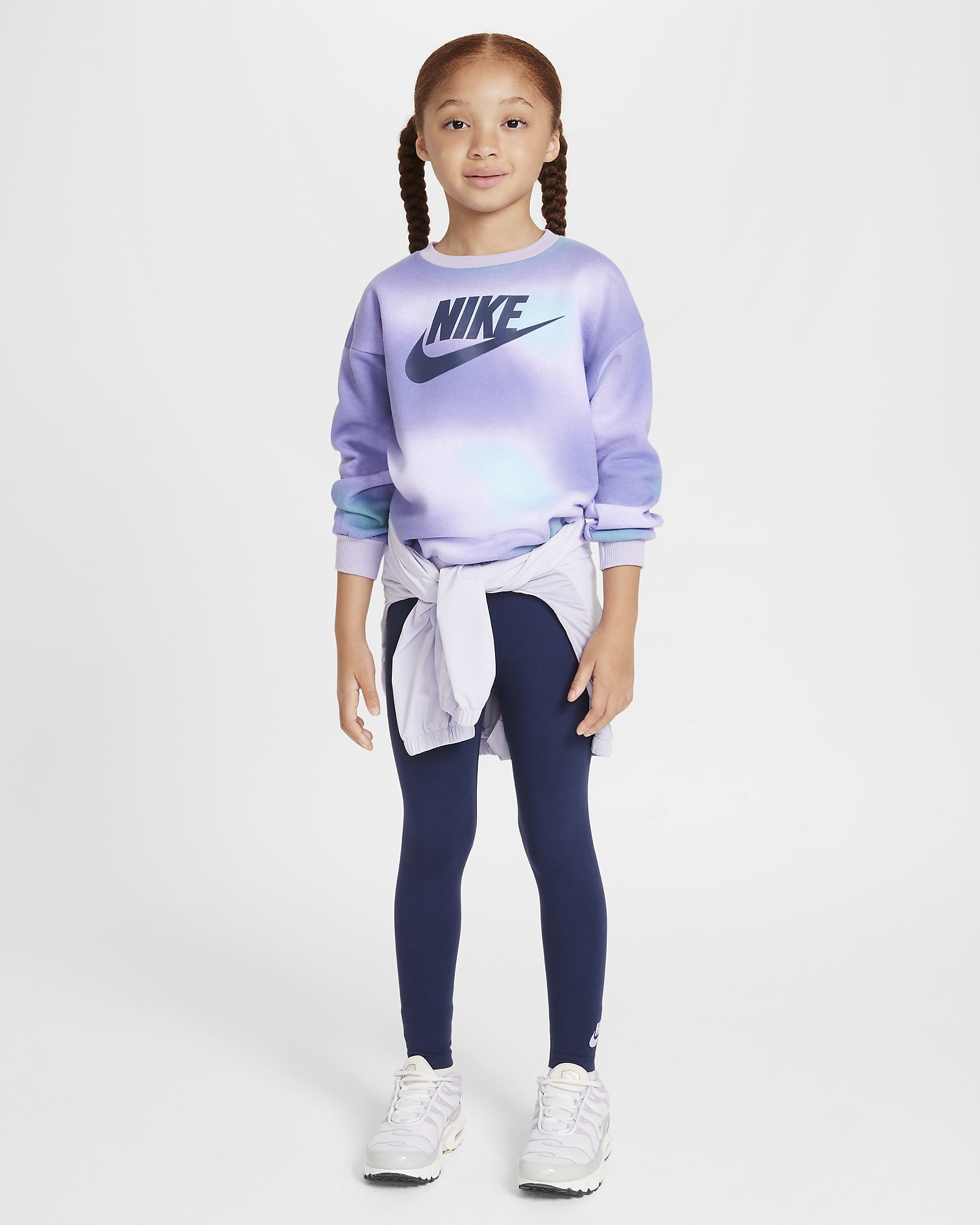 Nike Solarized kerek nyakkivágású pulóver és leggings szett kisgyerekeknek - Midnight Navy