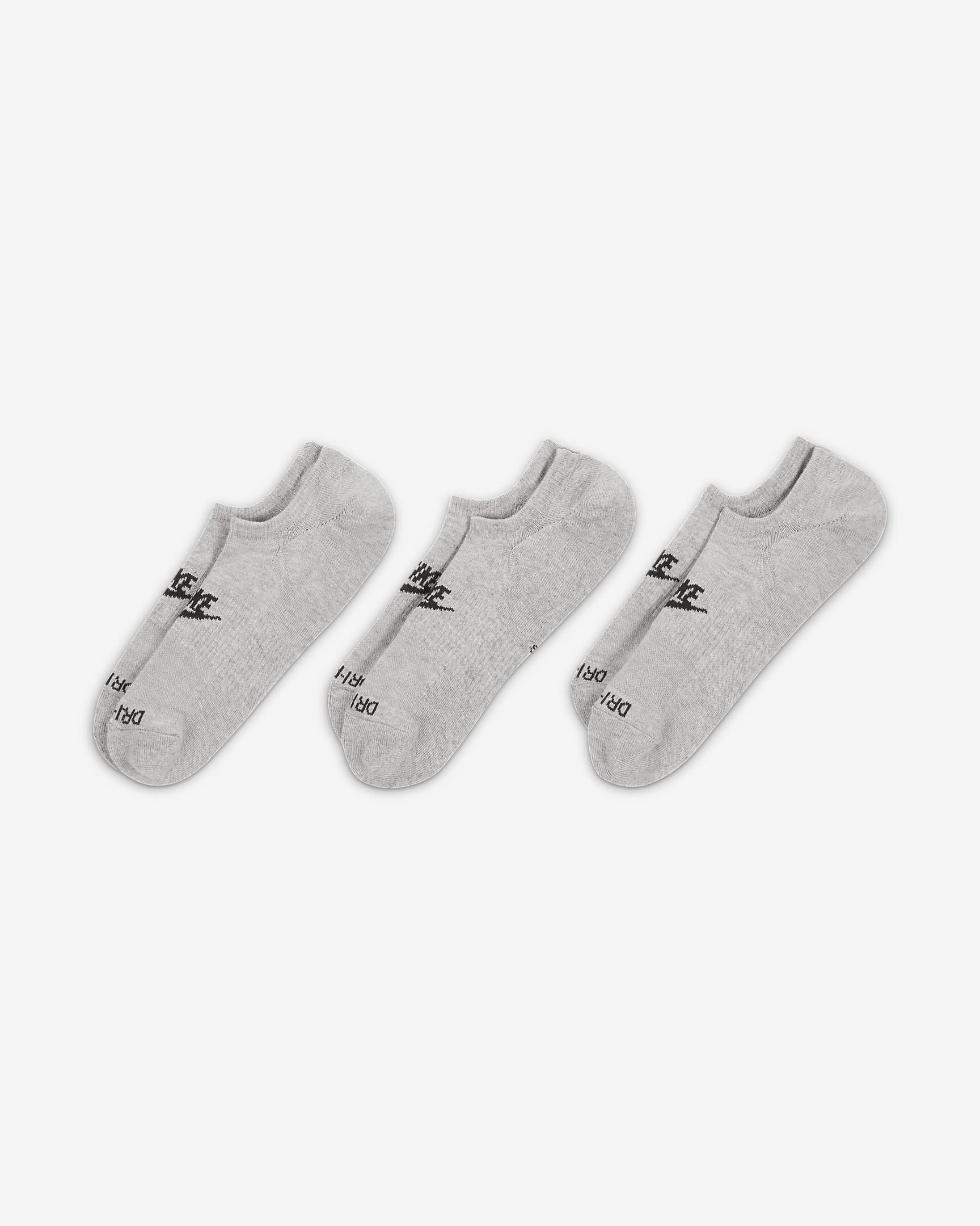 Everyday Plus Cushioned Nike Footie Socks - Dark Grey Heather/Black