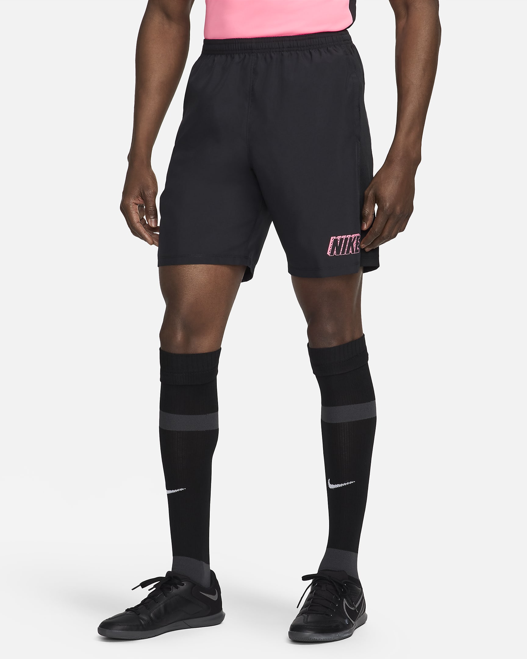 Nike Academy Dri-FIT Erkek Futbol Şortu - Siyah/Siyah/Sunset Pulse