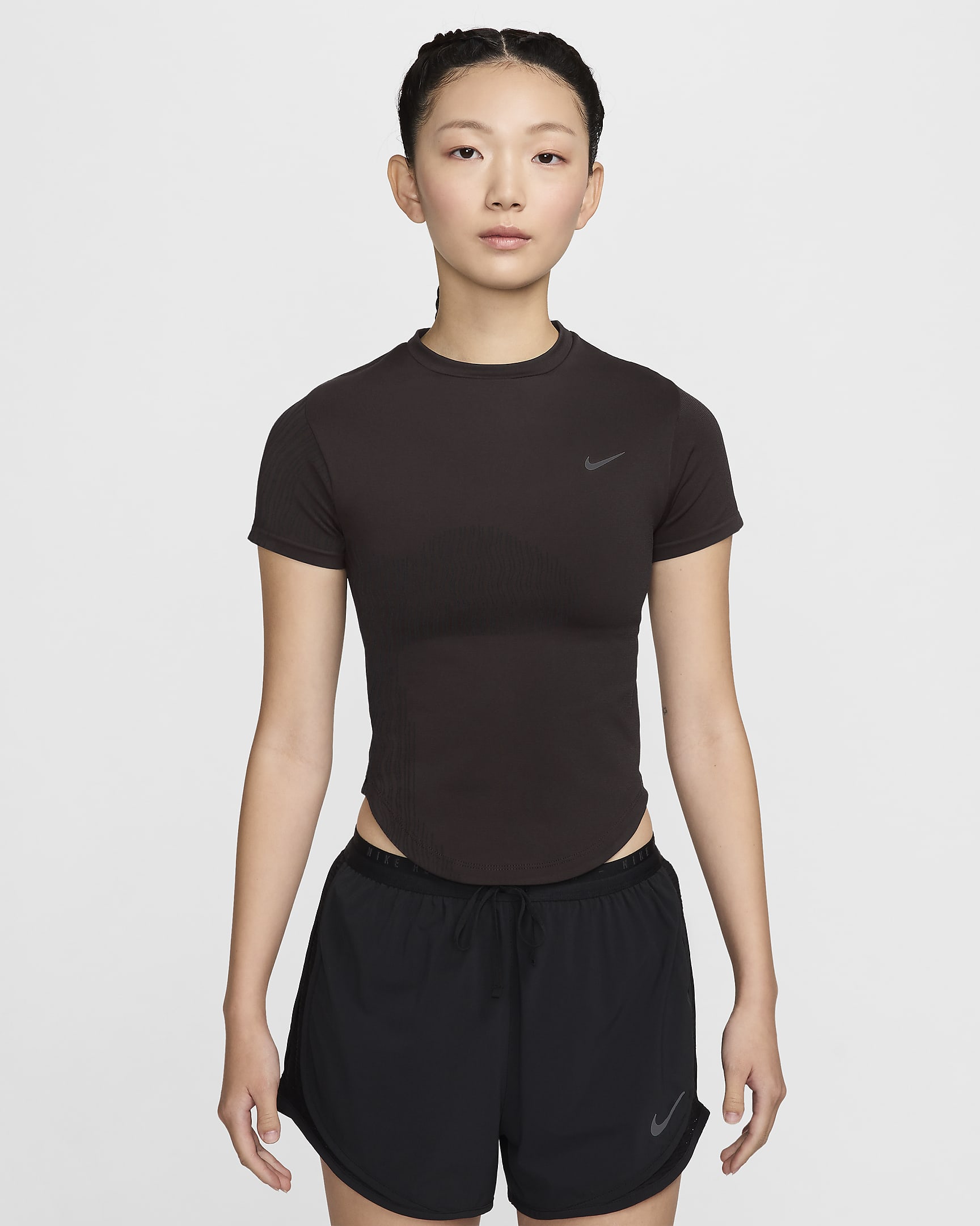 Nike Running Division Women's Dri-FIT ADV Short-Sleeve Running Top - Earth/Black