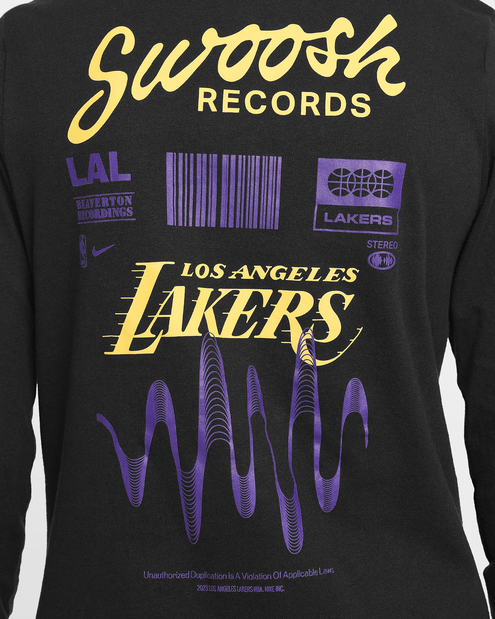 Långärmad NBA-t-shirt Los Angeles Lakers Essential Nike för ungdom (killar) - Svart