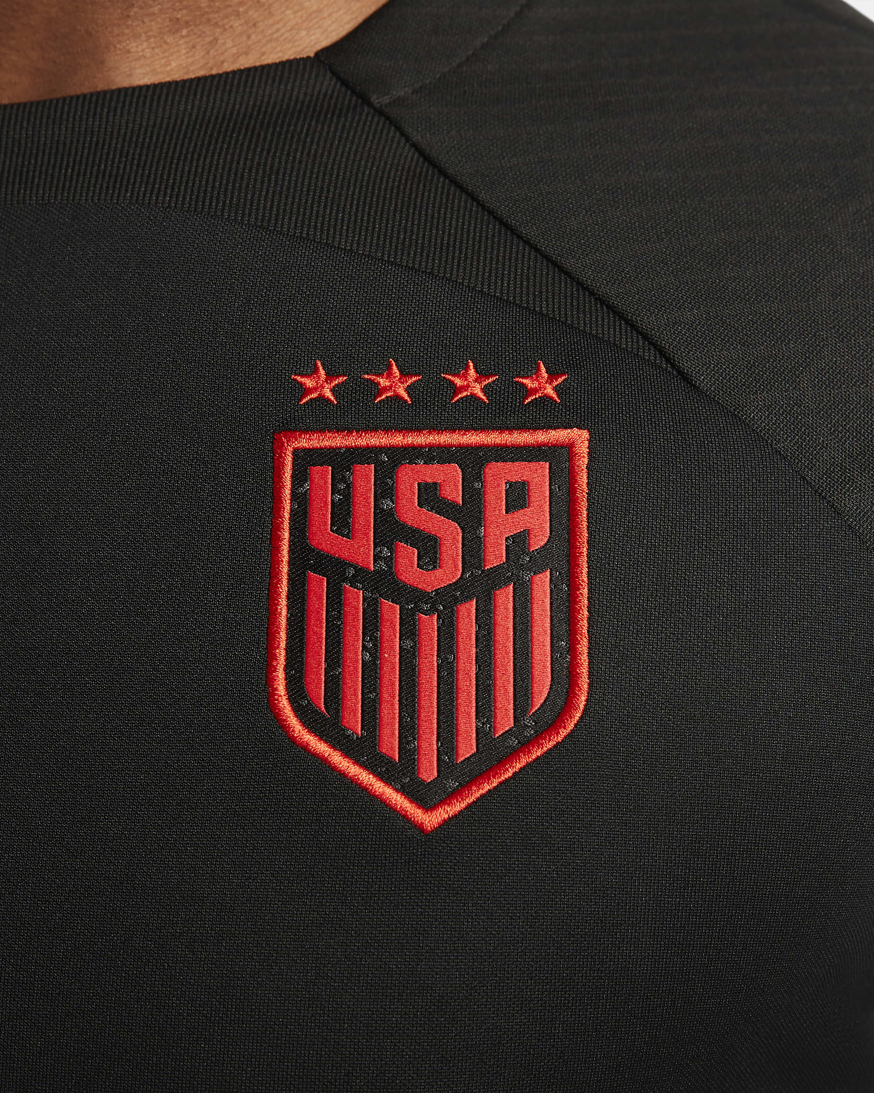 U.S. Strike Men's Nike Dri-FIT Knit Soccer Top - Black/Speed Red/Speed Red