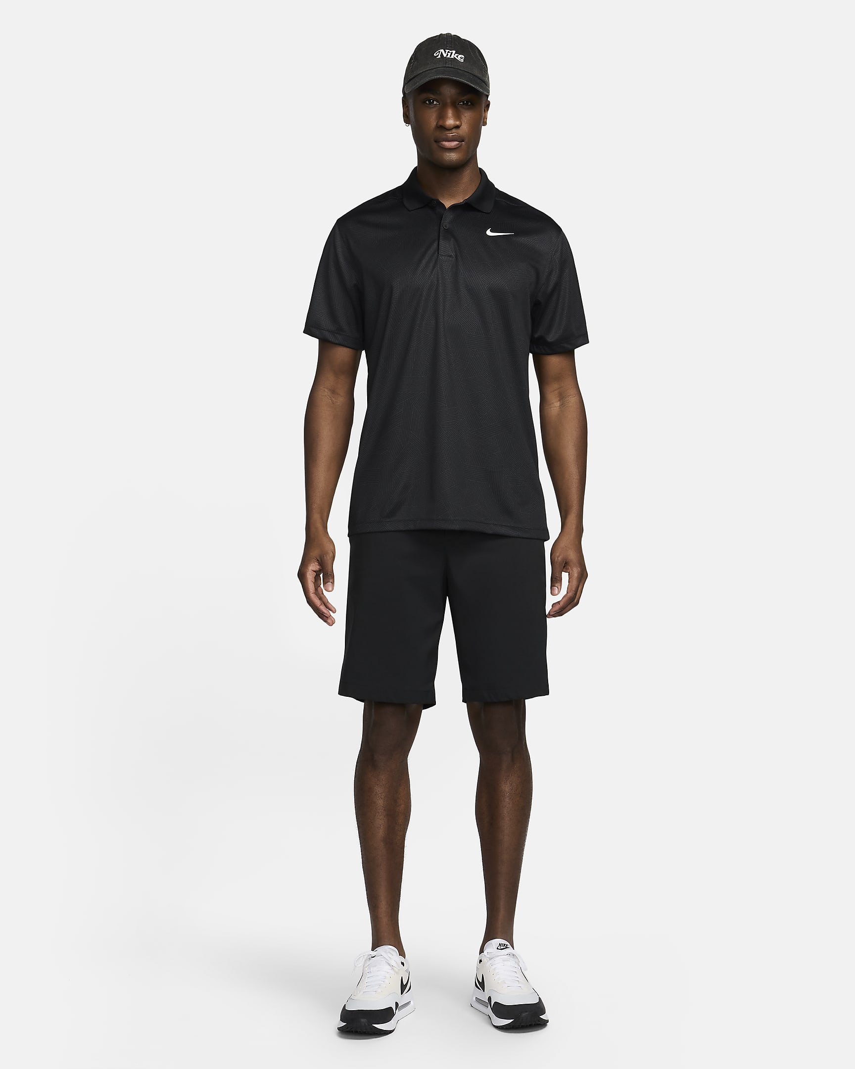 Polo de golf Dri-FIT Nike Victory+ pour homme - Noir/Noir/Blanc