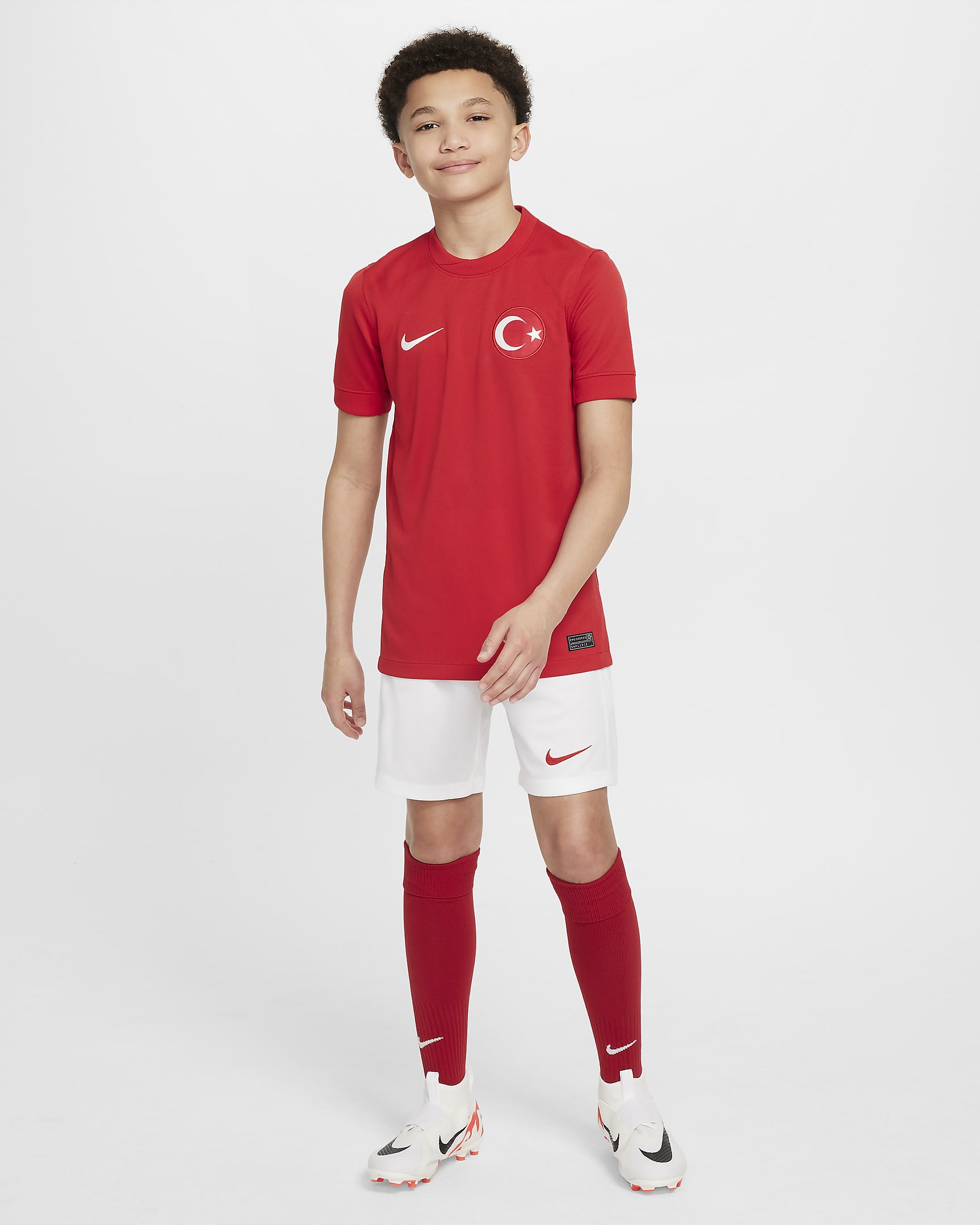 Türkiye 2024/25 Stadium Away Older Kids' Nike Dri-FIT Football Replica Shirt - Sport Red/Sport Red/White