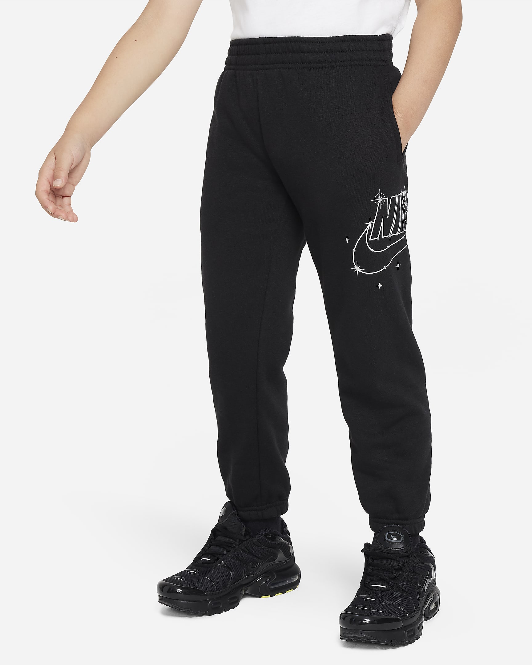 Nike Sportswear Shine Fleece Trousers Younger Kids' Trousers - Black