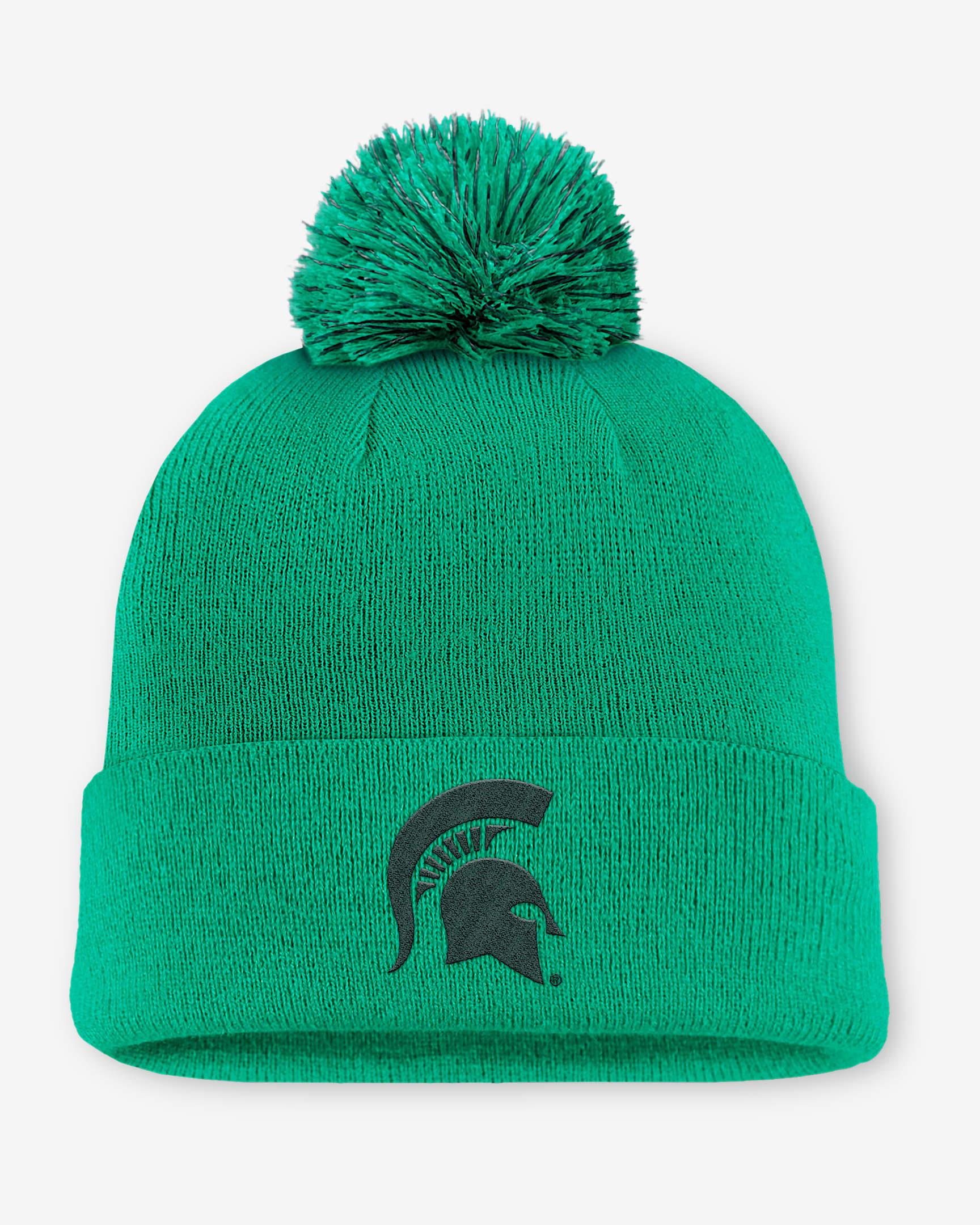 Michigan State Primetime Campus Toned Men's Nike College Cuffed Pom Beanie - Kelly Green