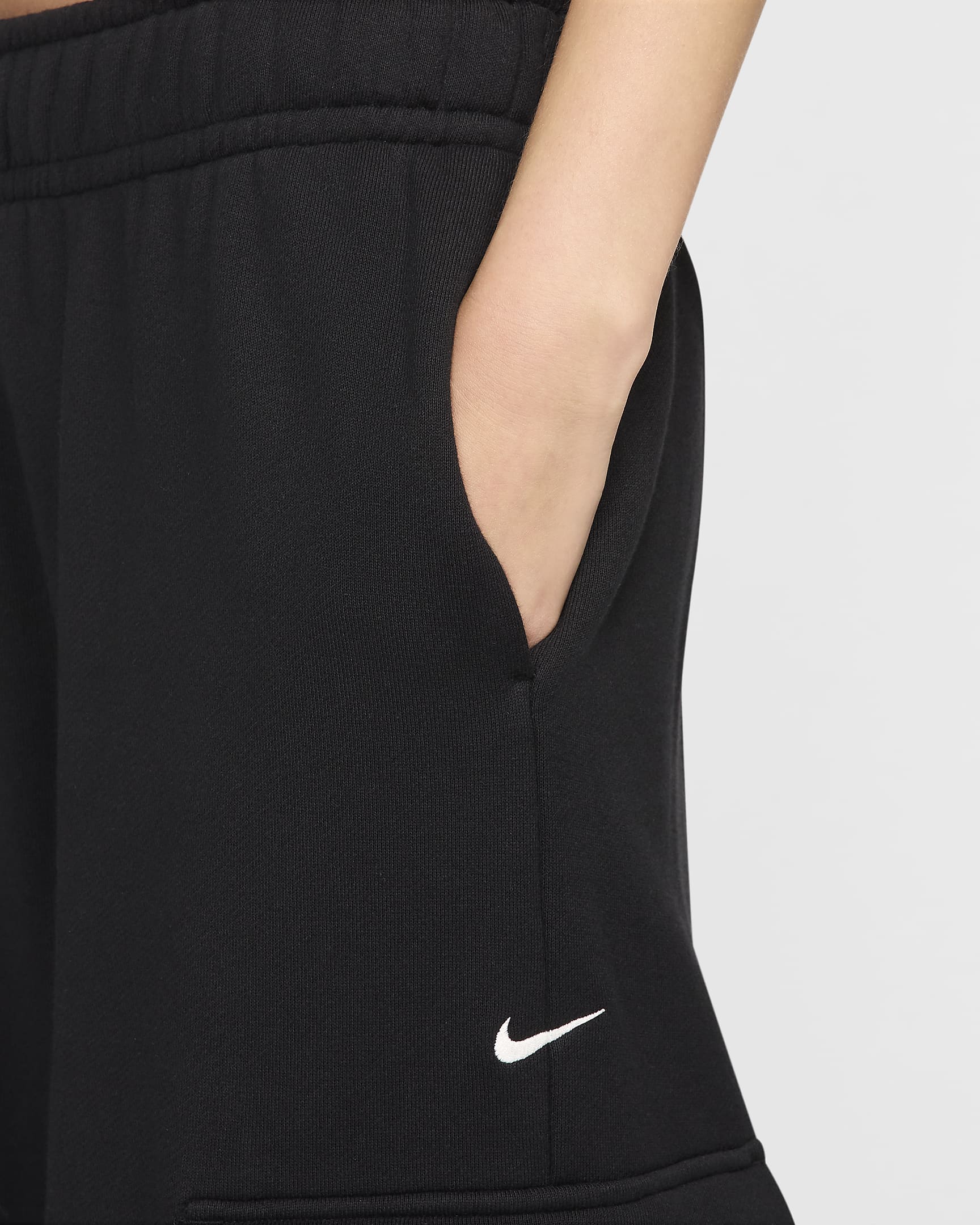 Nike Sportswear Women's Low-Rise Oversized French Open-Hem Terry Trousers - Black/Sail