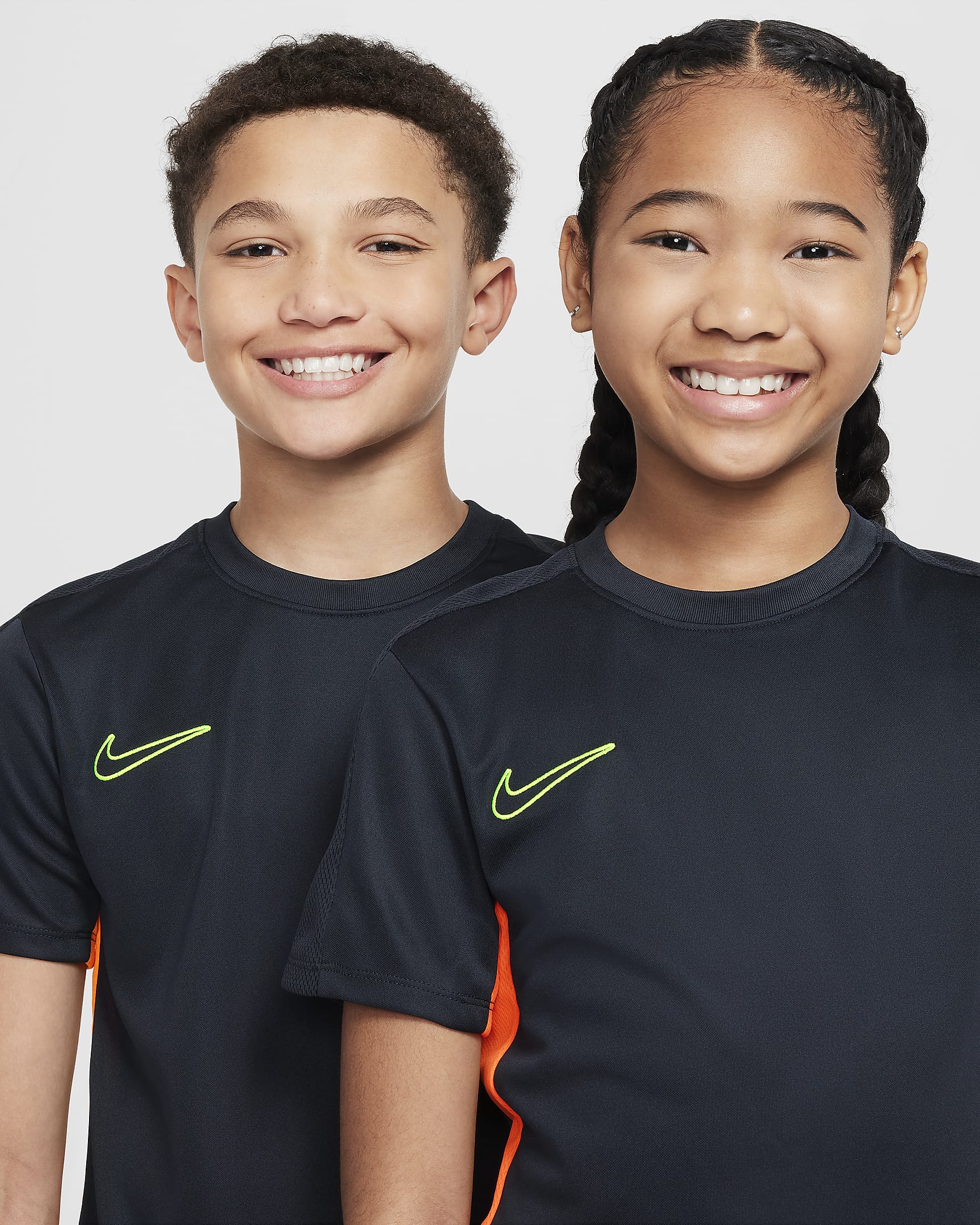 Nike Dri-FIT Academy23 Kids' Soccer Top - Dark Obsidian/Total Orange/Volt