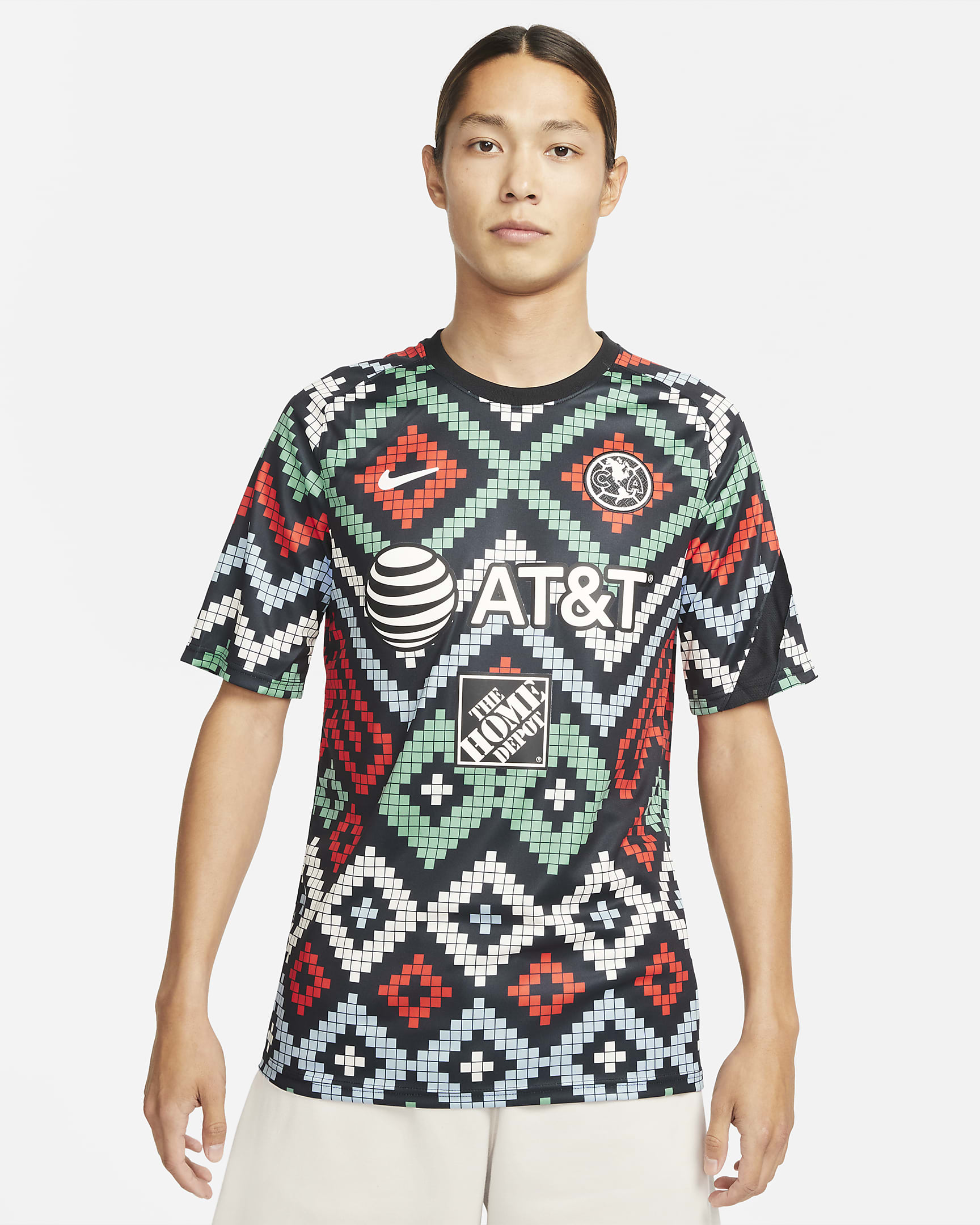 Camiseta de fútbol para antes del partido para hombre Nike Club América alternativa - Blanco/Negro/Marfil pálido