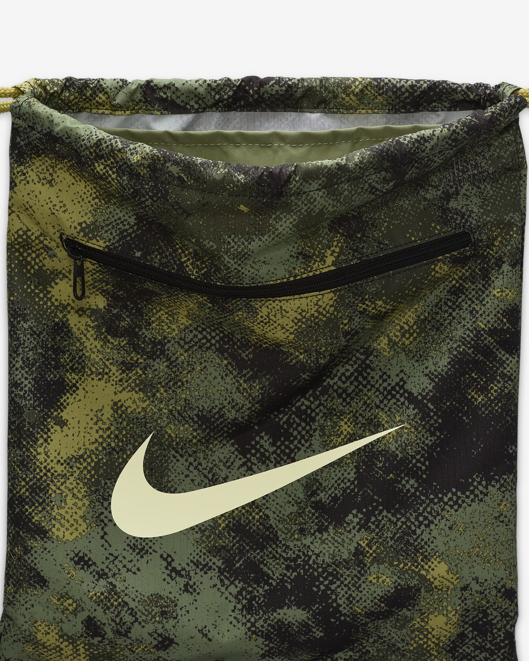 Sac avec cordon de serrage Nike Brasilia 9.5 (18 L) - Oil Green/Noir/Coconut Milk