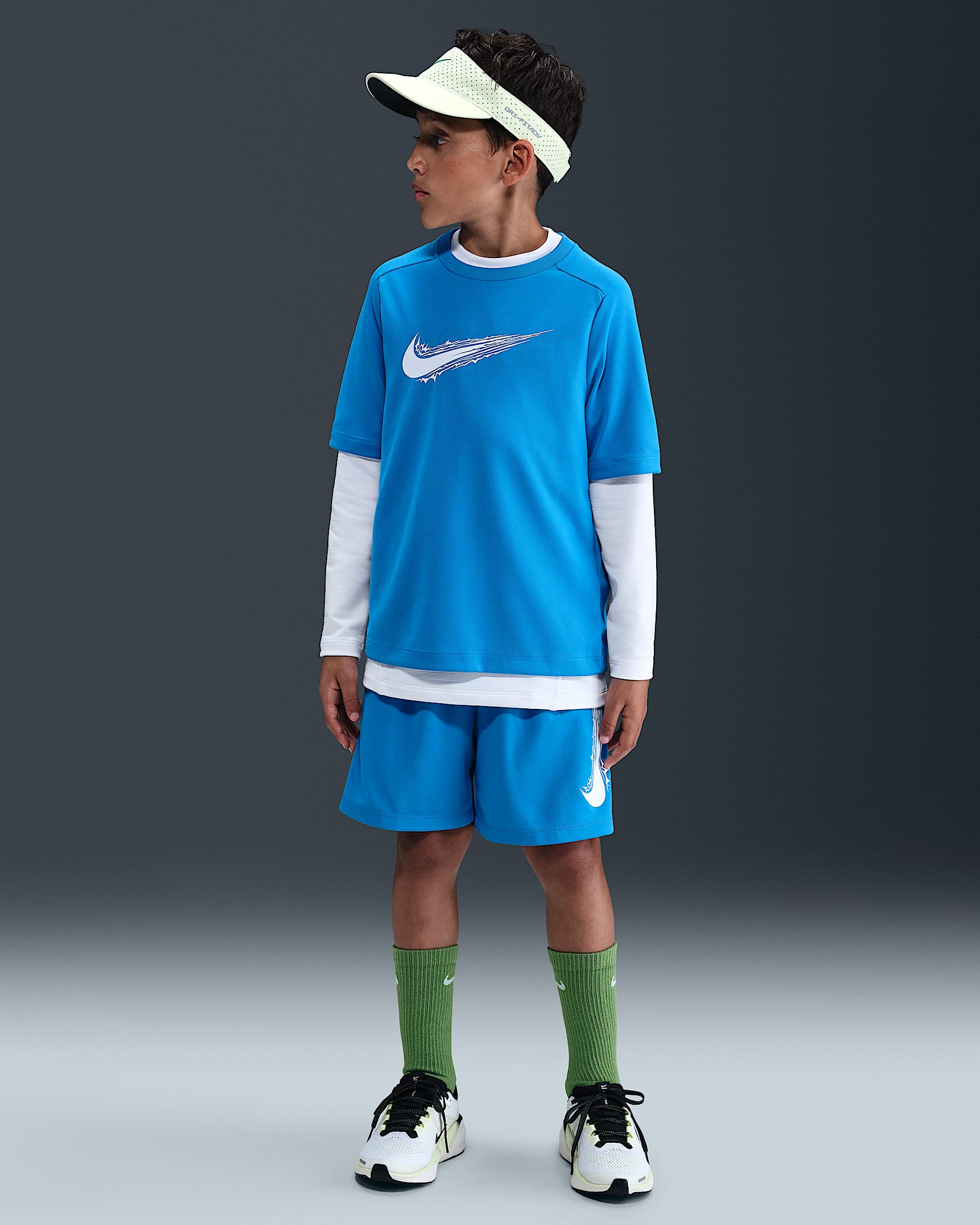 Shorts Nike Multi Dri-FIT för ungdom (killar) - Light Photo Blue/Vit/Vit
