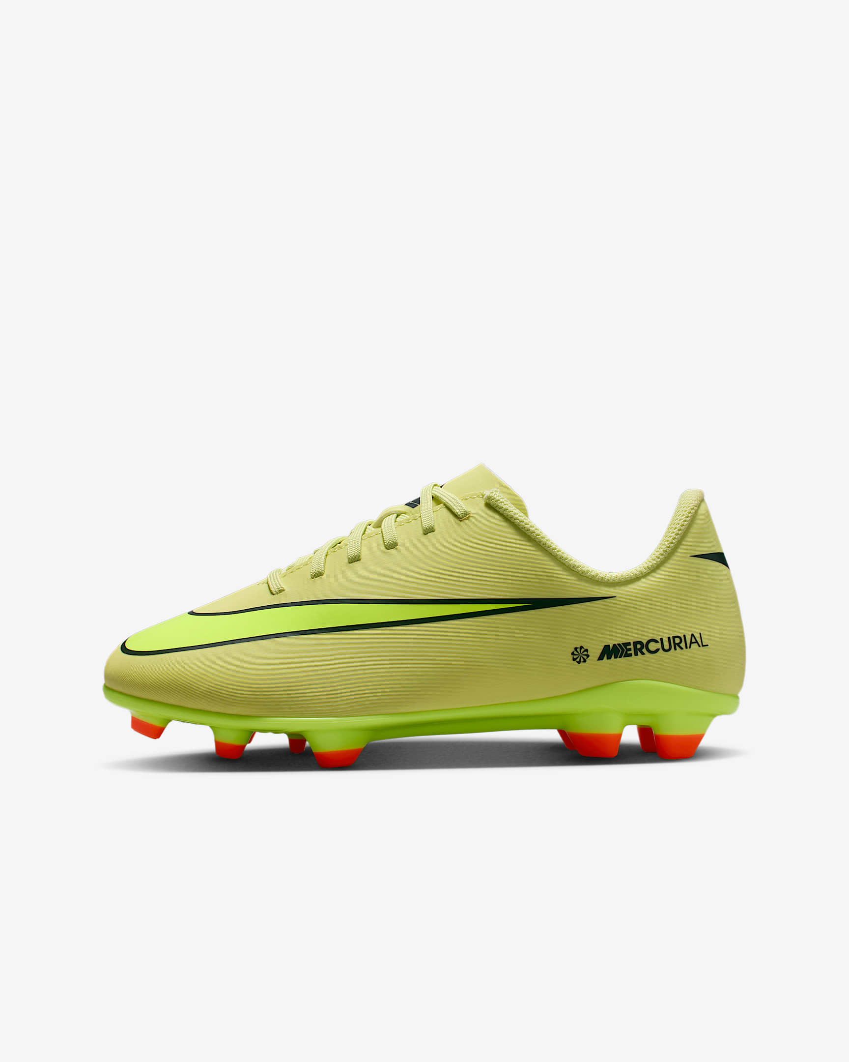 Nike Jr. Mercurial Vapor 16 Club Little/Big Kids' Multi-Ground Low-Top Soccer Cleats - Limelight/Hyper Crimson/Volt