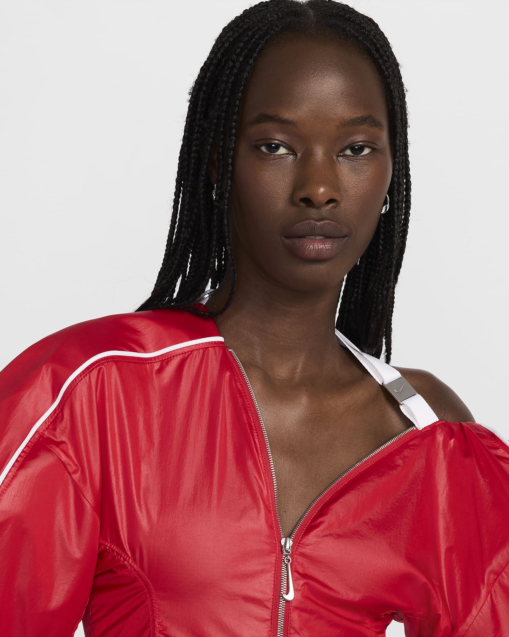 Chamarra de entrenamiento para mujer Nike x Jacquemus - Rojo universitario/Blanco