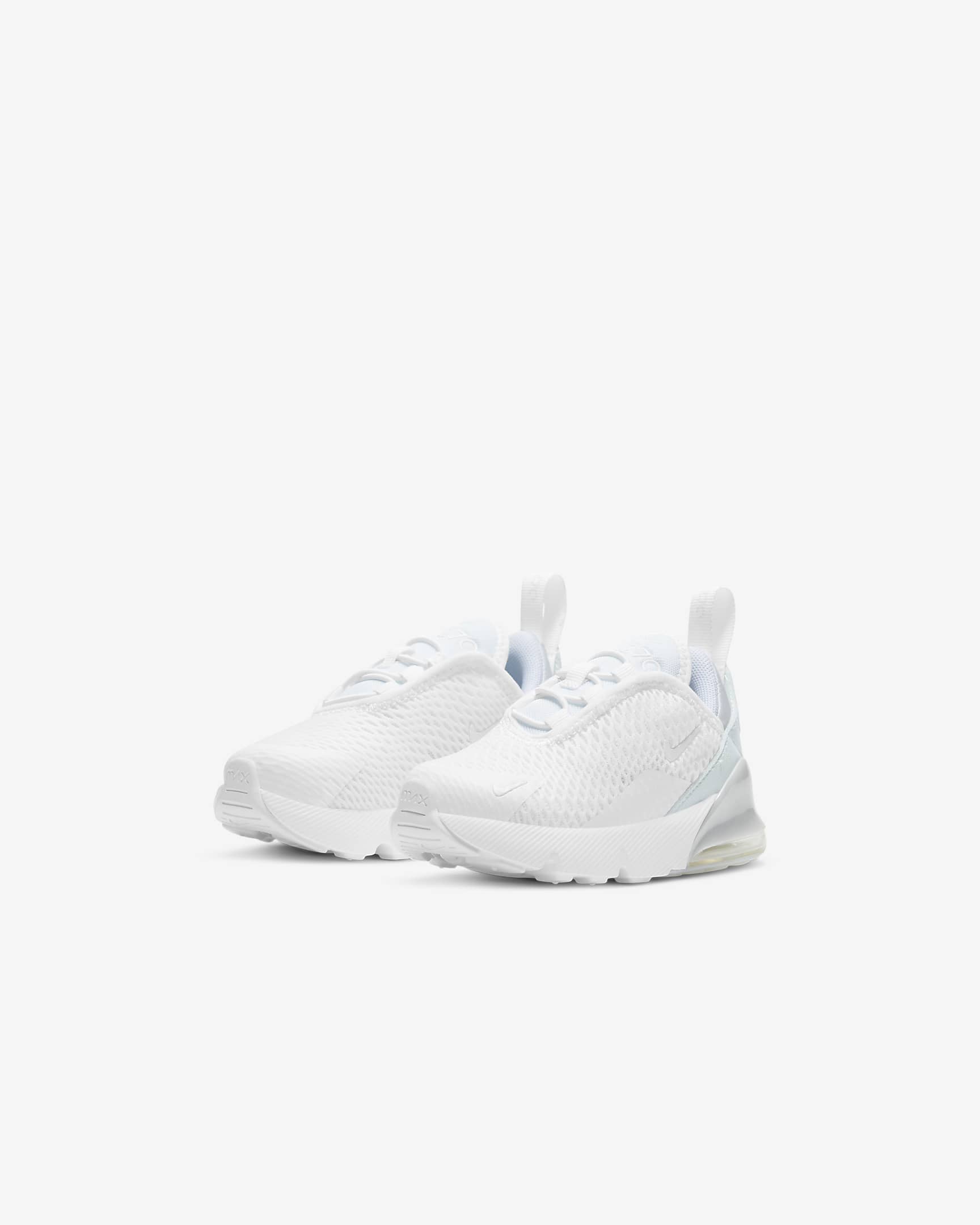 Tenis para bebé e infantil Nike Air Max 270 - Blanco/Plata metalizado/Blanco