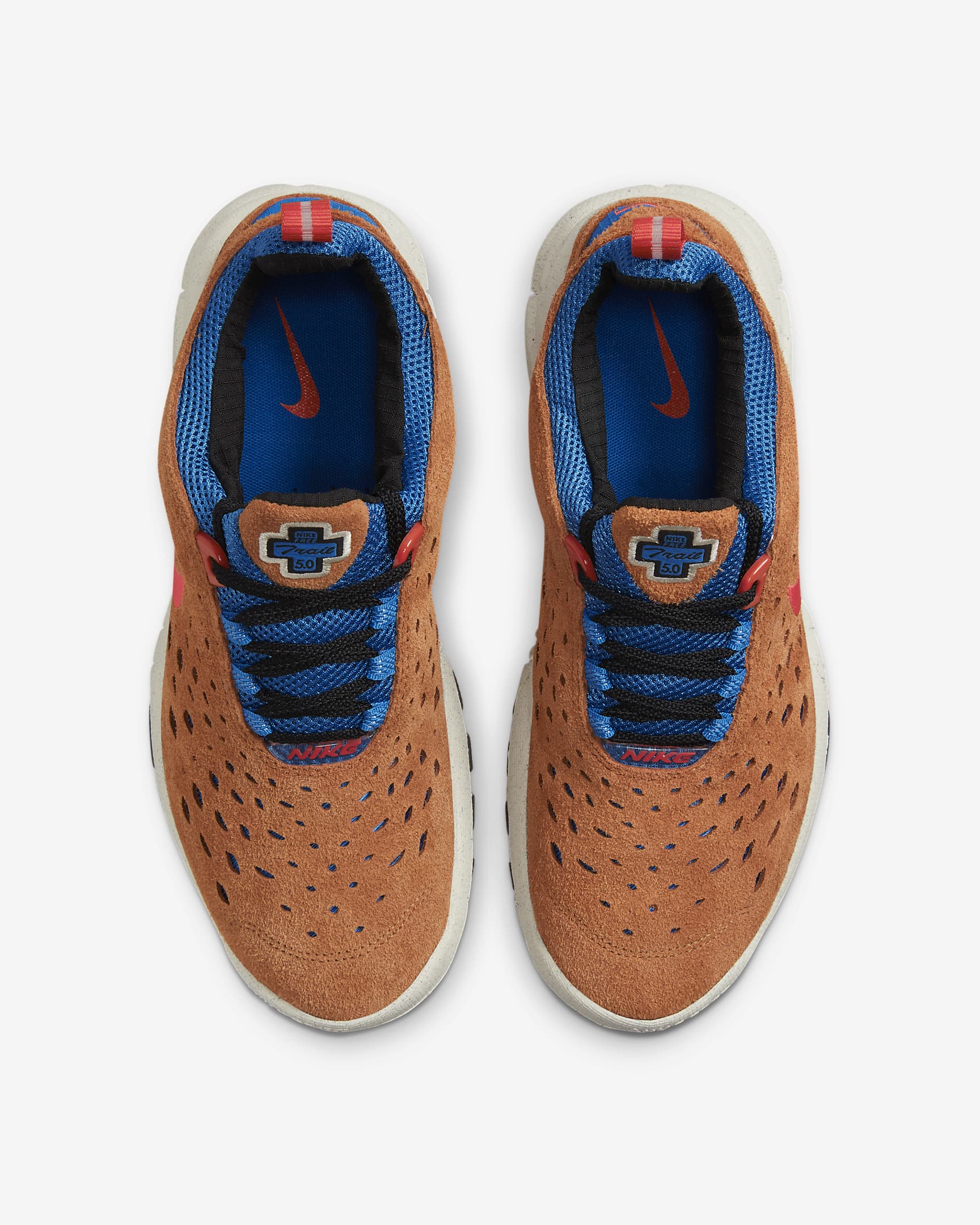 Nike Free Run Trail Men's Shoes - Dark Russet/Blue Nebula/Light Cream/Habanero Red