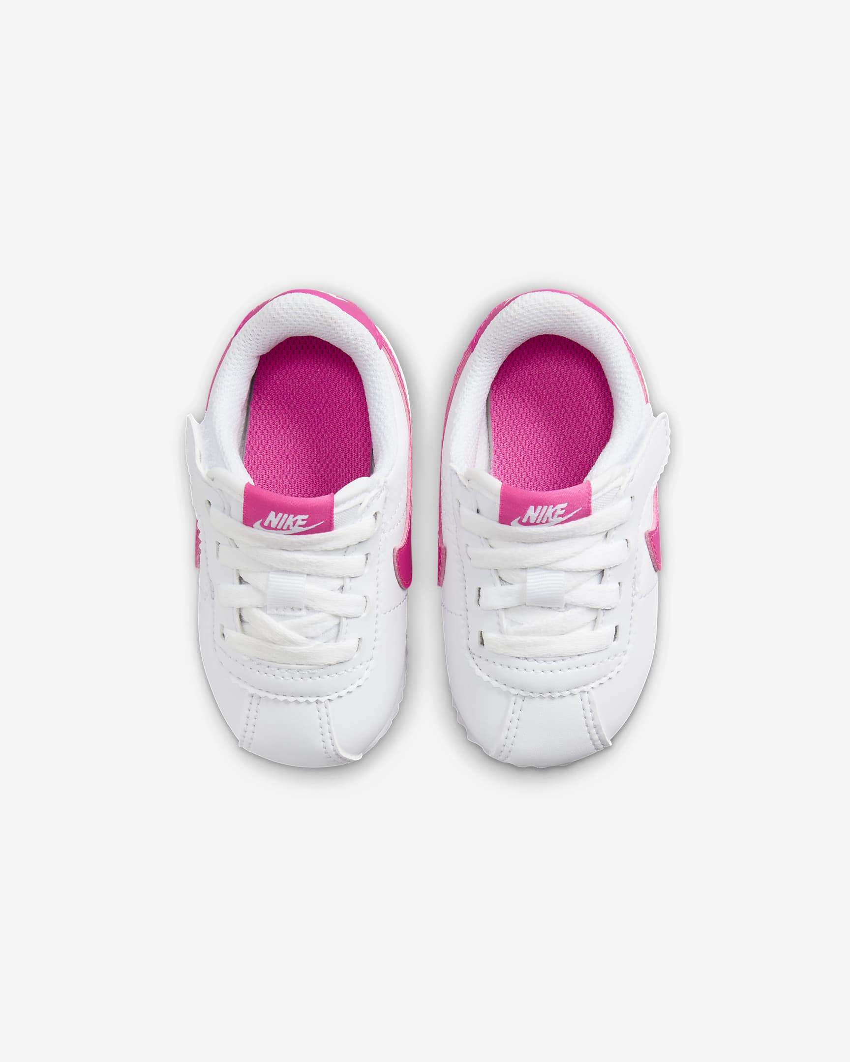 รองเท้าทารก/เด็กวัยหัดเดิน Nike Cortez EasyOn - ขาว/Laser Fuchsia