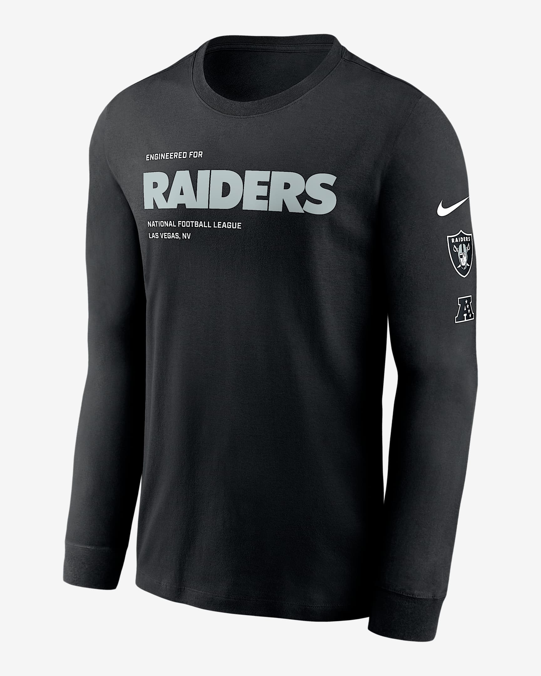 Las Vegas Raiders Play To Win Essential Men's Nike NFL Long-Sleeve T-Shirt - Black