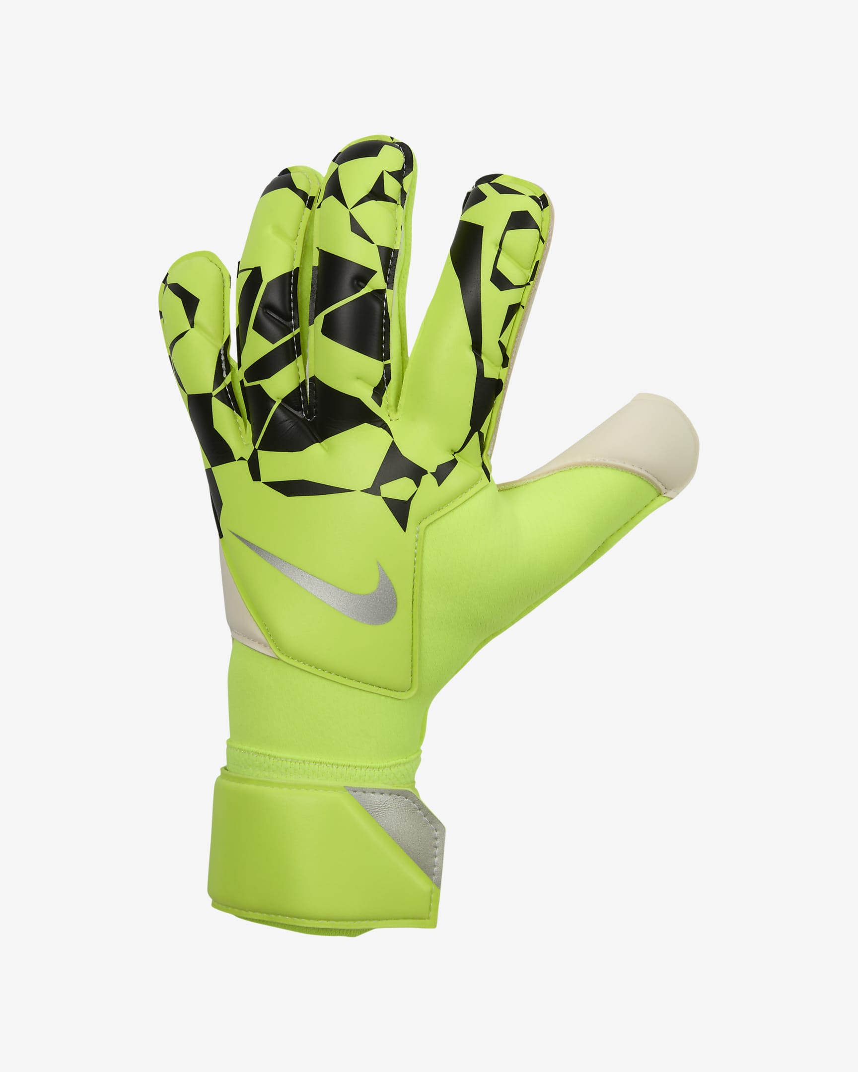 Nike Vapor Grip3 Goalkeeper Football Gloves - Volt/Black/Metallic Silver