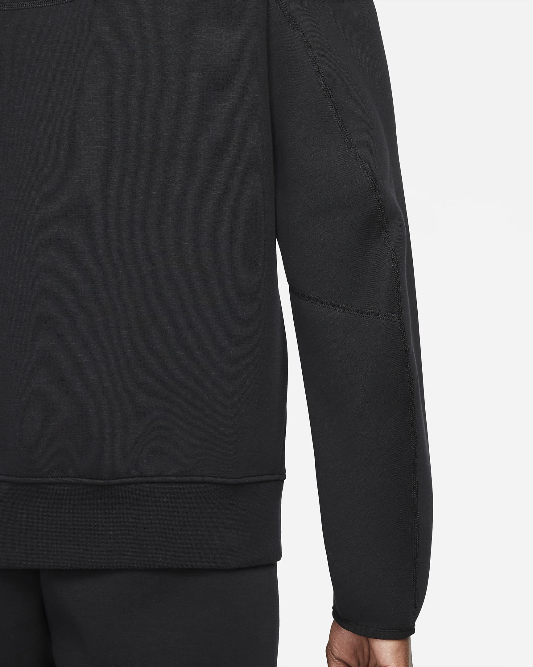 Huvtröja med hel dragkedja Nike Sportswear Tech Fleece Windrunner för män - Svart/Svart