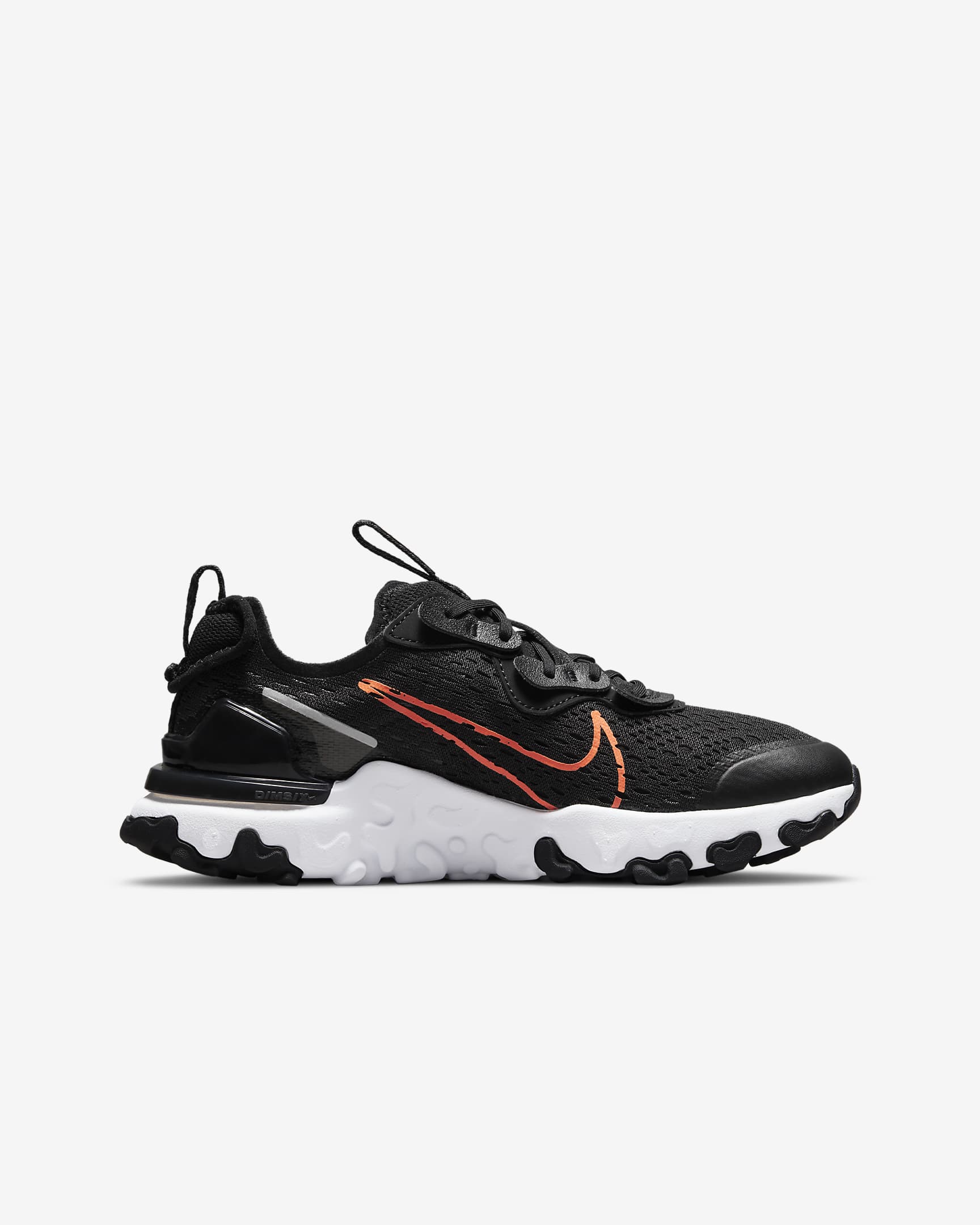 Nike React Vision Schuhe für ältere Kinder - Schwarz/Reflect Silver/Weiß/Total Orange