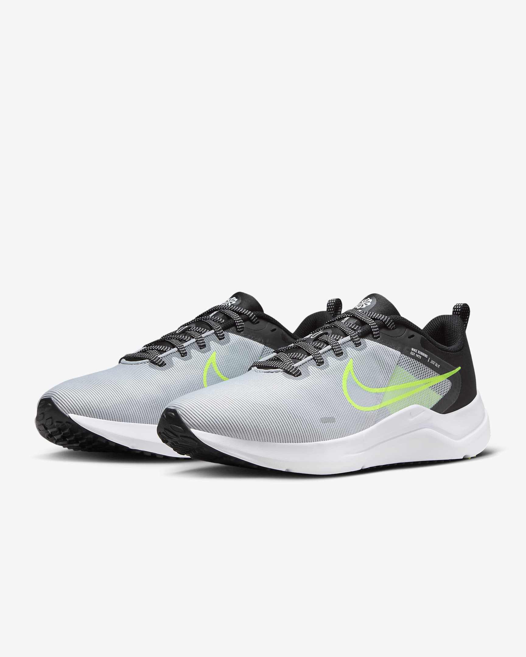 Nike Downshifter 12 Men's Road Running Shoes - Wolf Grey/Black/Volt/White