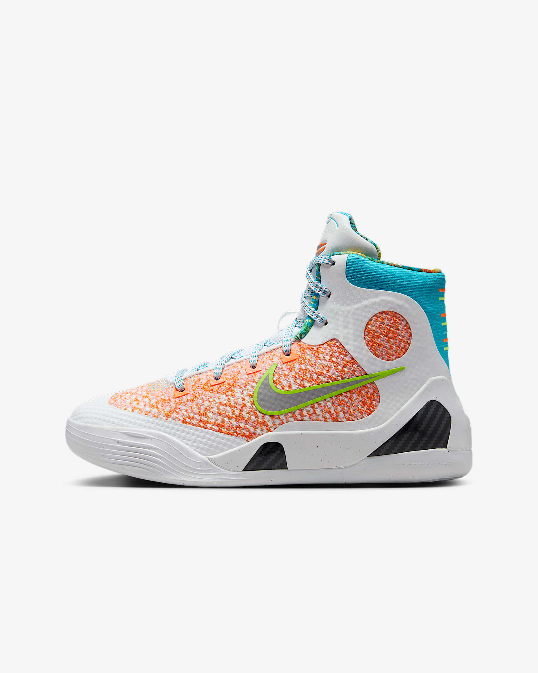 Kobe IX Elite Big Kids' Basketball Shoes - White/Black/Chlorine Blue