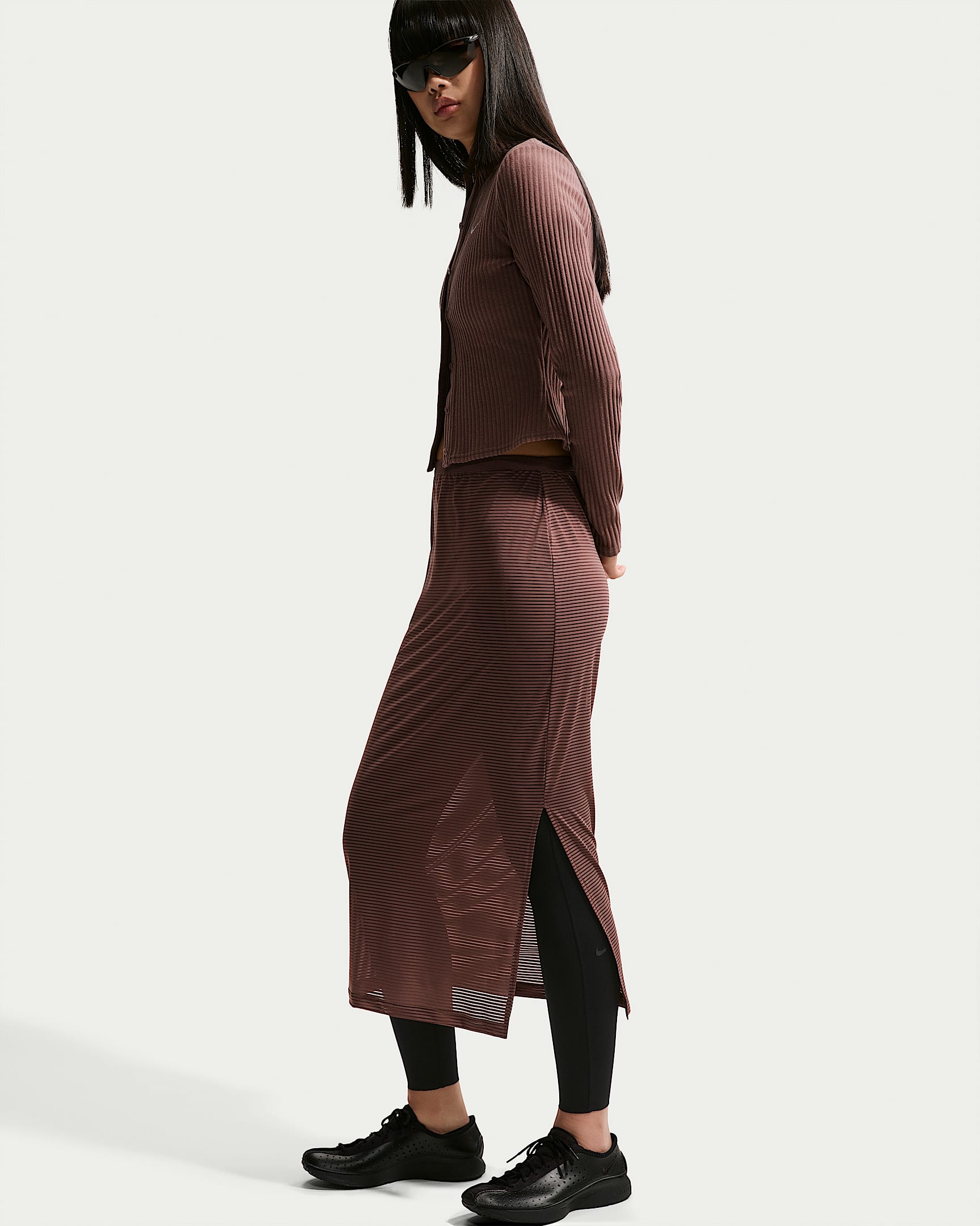 Nike Sportswear Women's Slim Sheer Midi Skirt - Tattoo/Sail