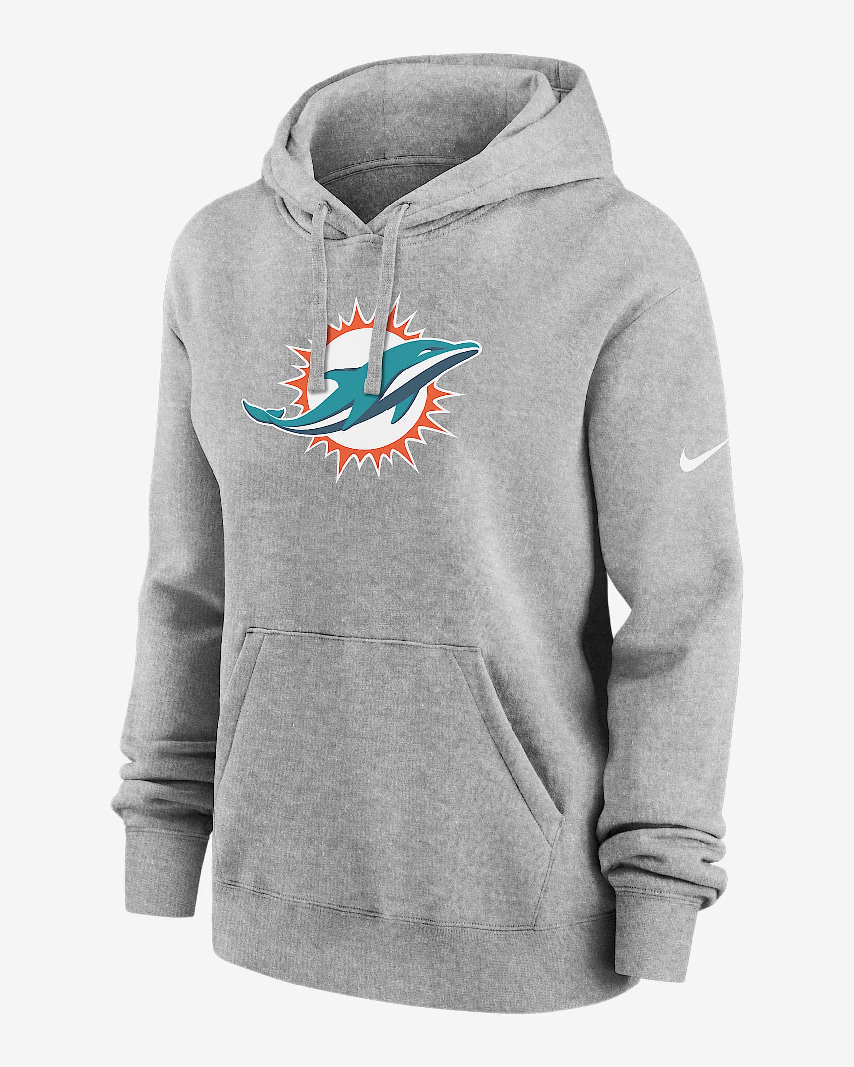 Miami Dolphins Club Women's Nike NFL Pullover Hoodie - Charcoal Heather