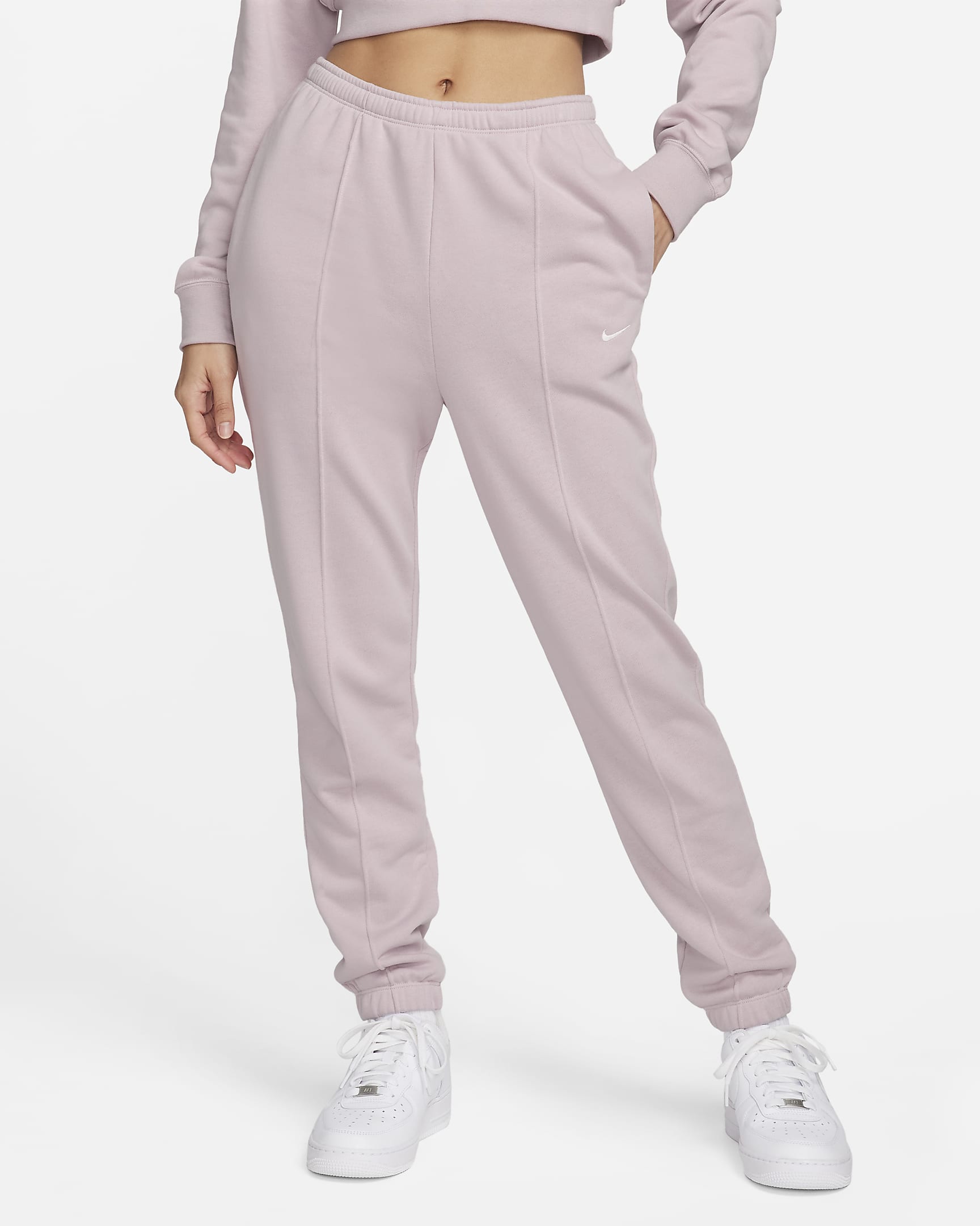 Nike Sportswear Chill Terry Women's Slim High-Waisted French Terry Sweatpants - Platinum Violet/Sail