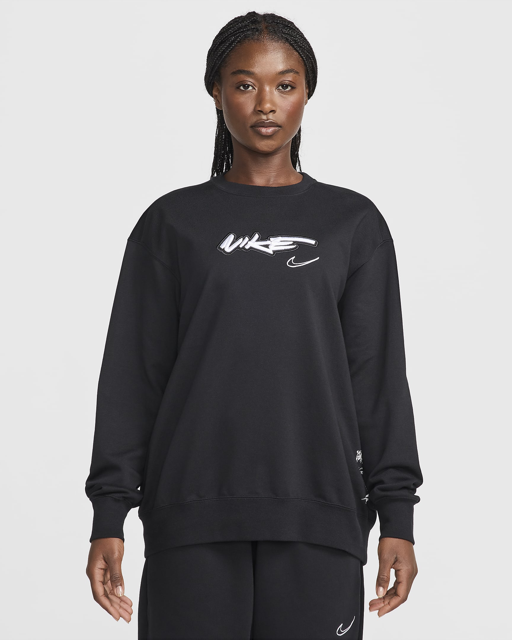 Haut ample en molleton Nike Sportswear Breaking pour femme - Noir