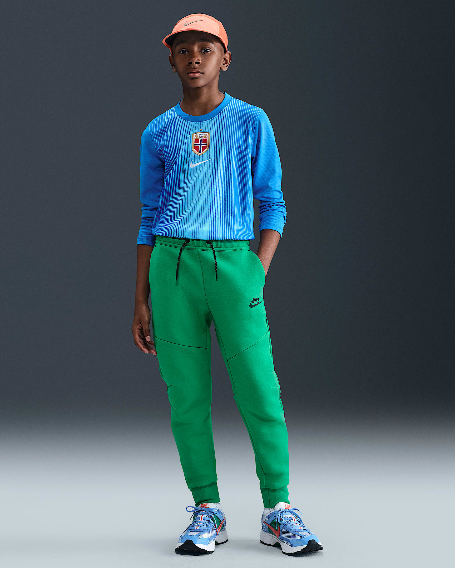 Joggers para niño talla grande Nike Sportswear Tech Fleece - Verde estadio/Negro/Negro