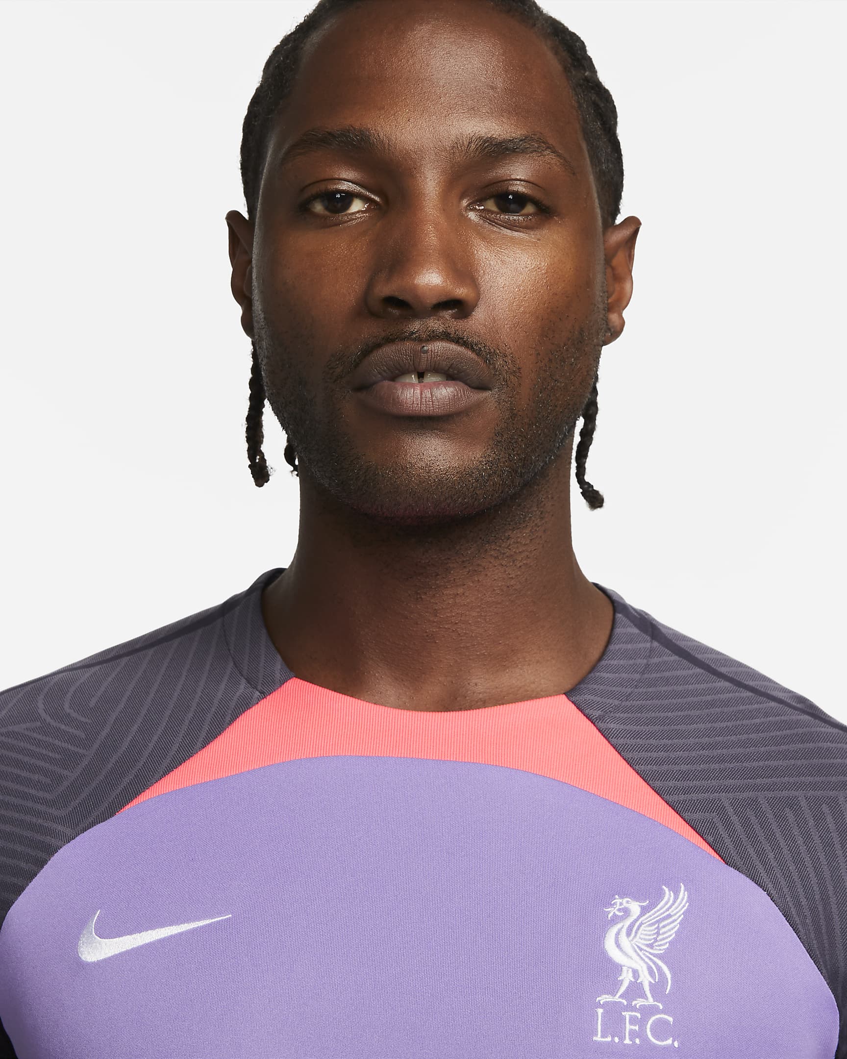 Liverpool F.C. Strike Third Men's Nike Dri-FIT Football Short-Sleeve Top - Space Purple/Hot Punch/White