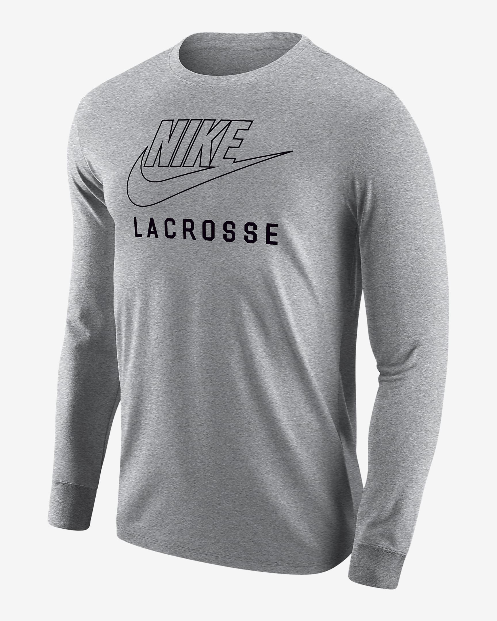 Nike Swoosh Men's Lacrosse Long-Sleeve T-Shirt - Dark Grey Heather