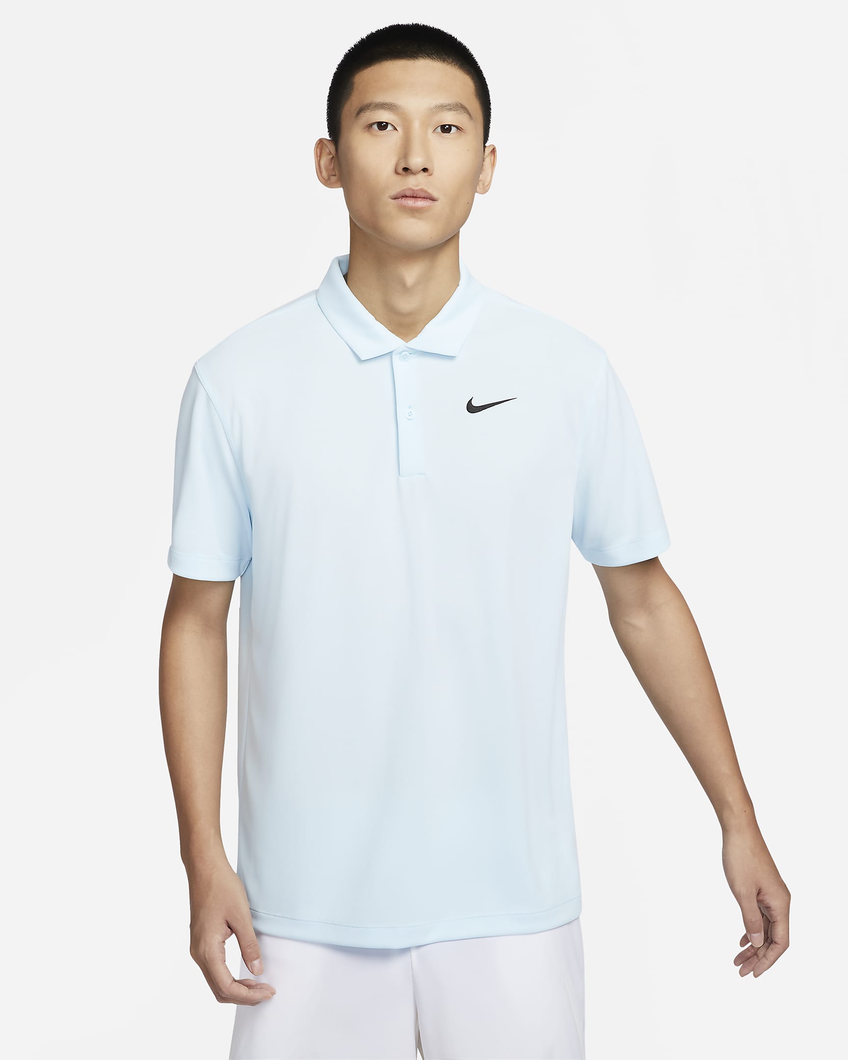 NikeCourt Dri-FIT Men's Tennis Polo - Glacier Blue/Black