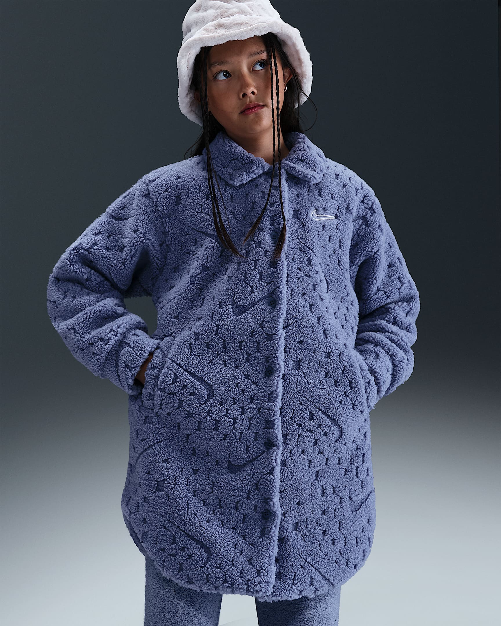 Nike Sportswear Big Kids' (Girls') Jacket - World Indigo/White